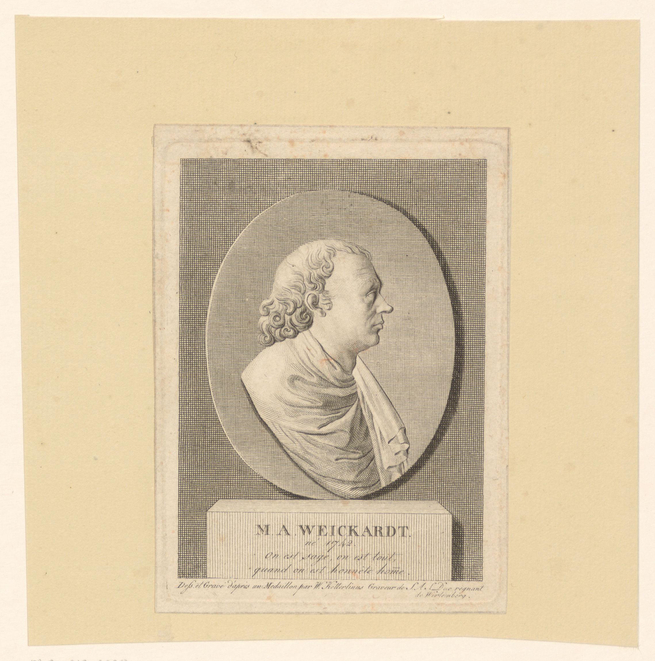 Portret van Melchior Adam Weikard