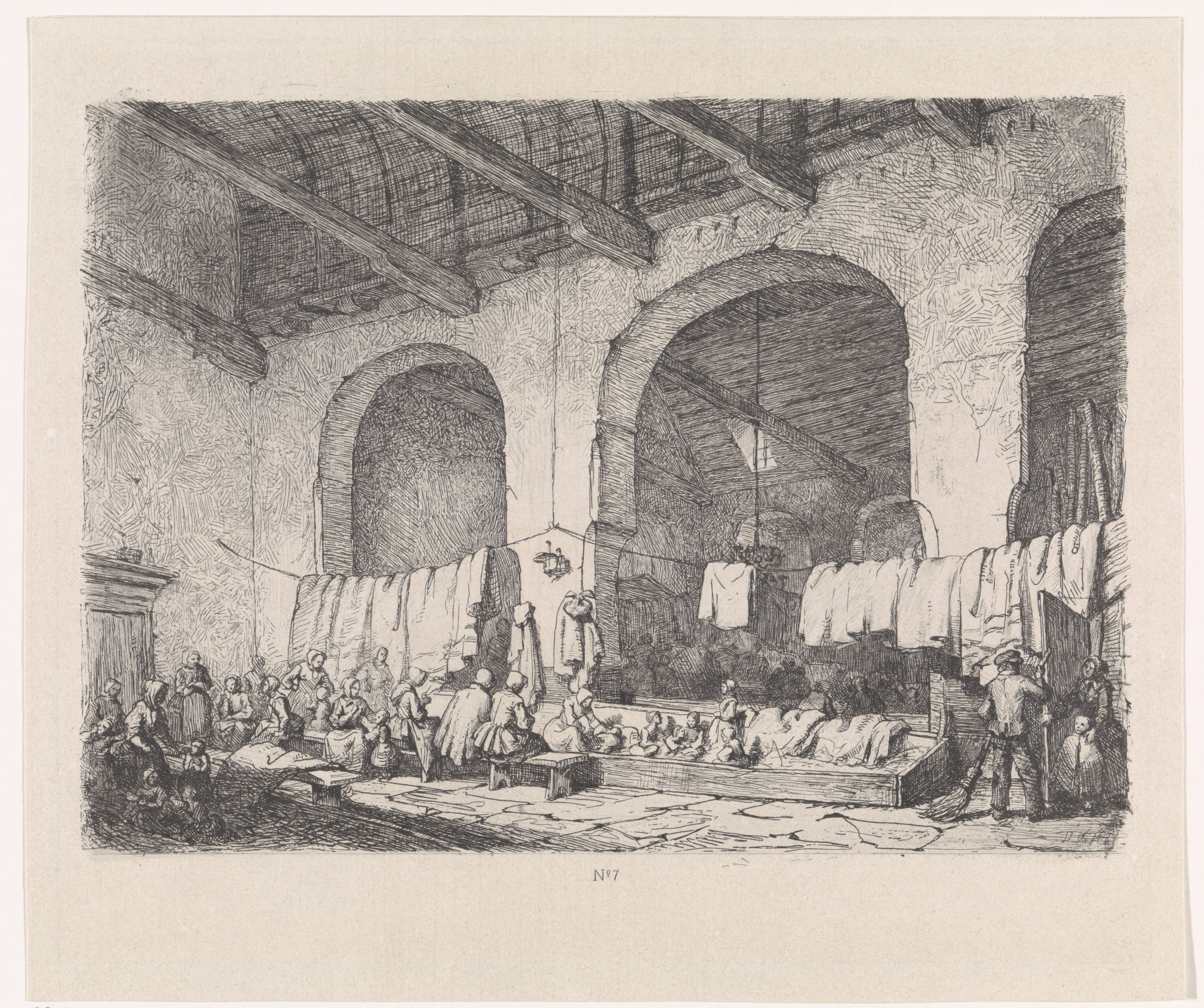 Slachtoffers van de watersnoodramp in de Geertekerk te Utrecht, 1855