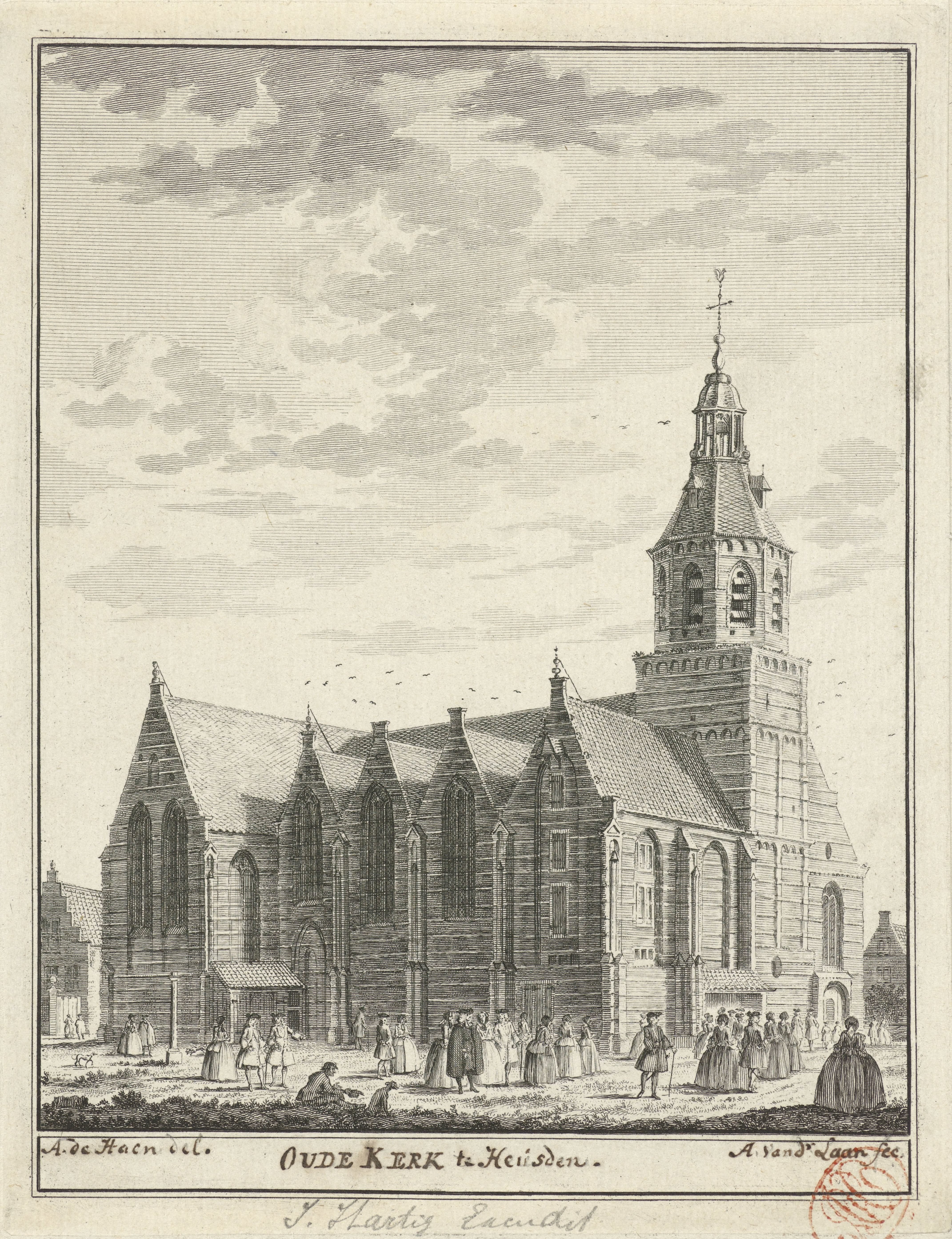 Gezicht op de Grote of Sint-Catharinakerk te Heusden