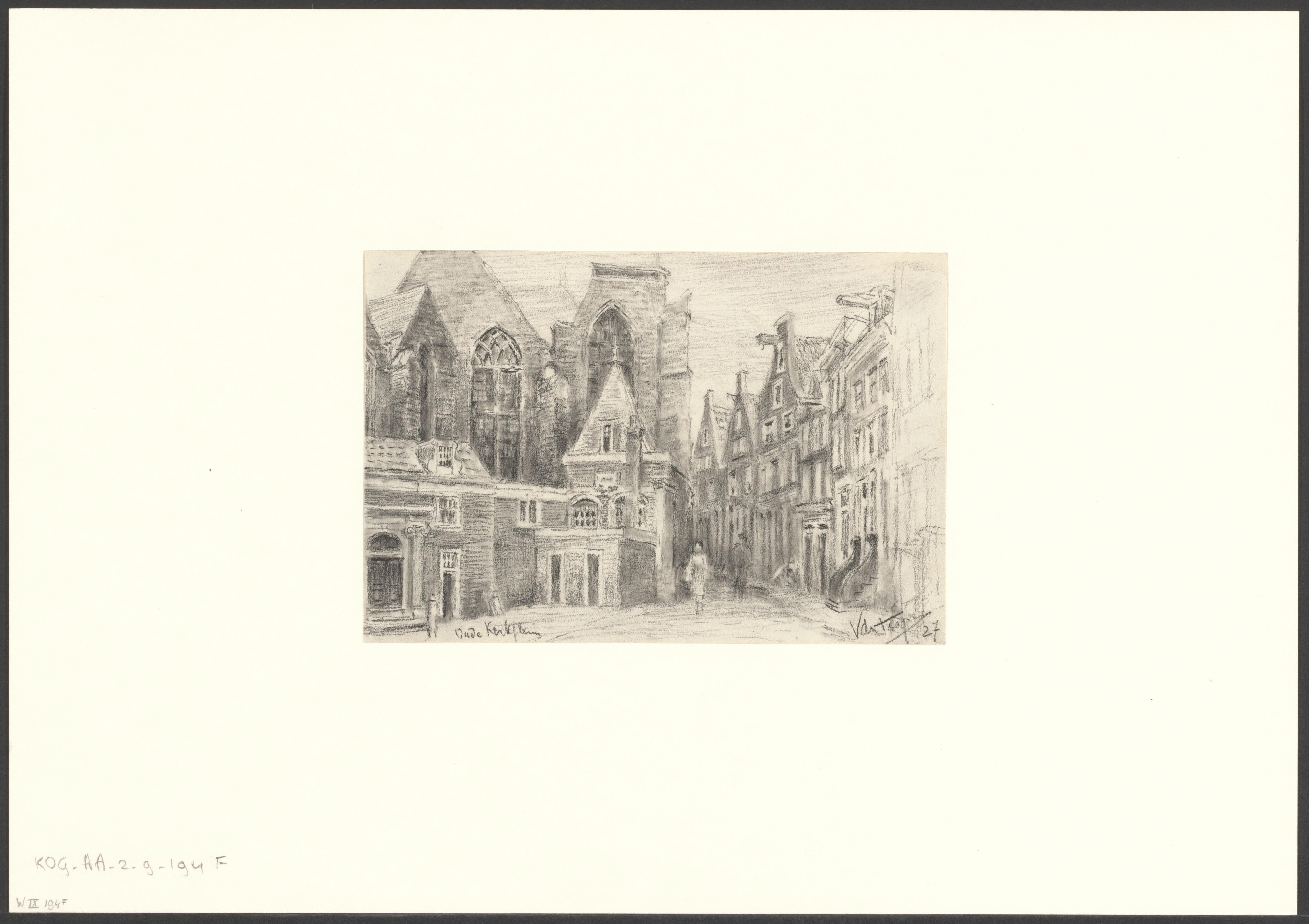 Gezicht op de Oude Kerk en het Oudekerksplein