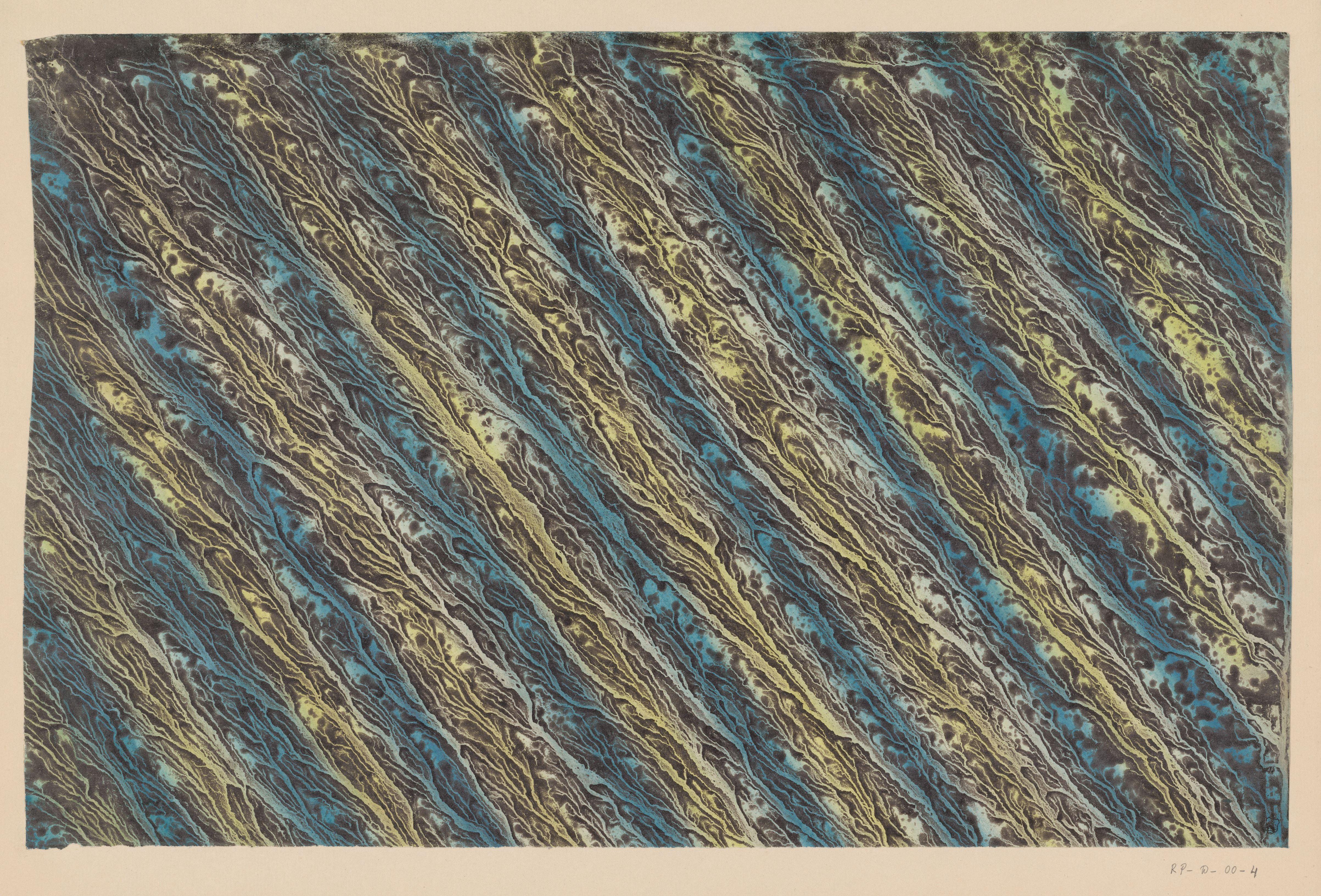 Stroommarmer met diagonale banen in geel, zwart en blauw