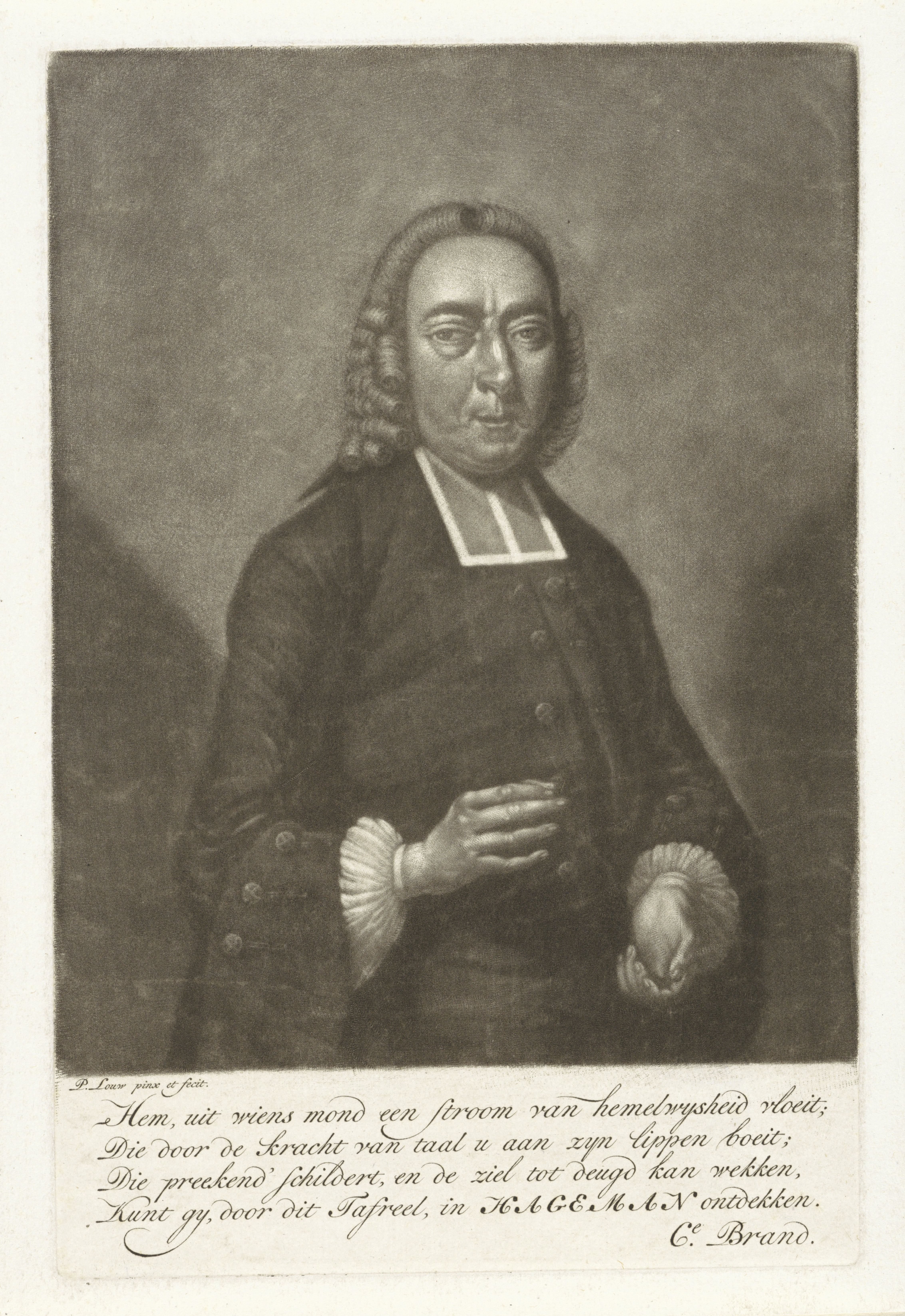 Portret van de predikant Henricus Hageman