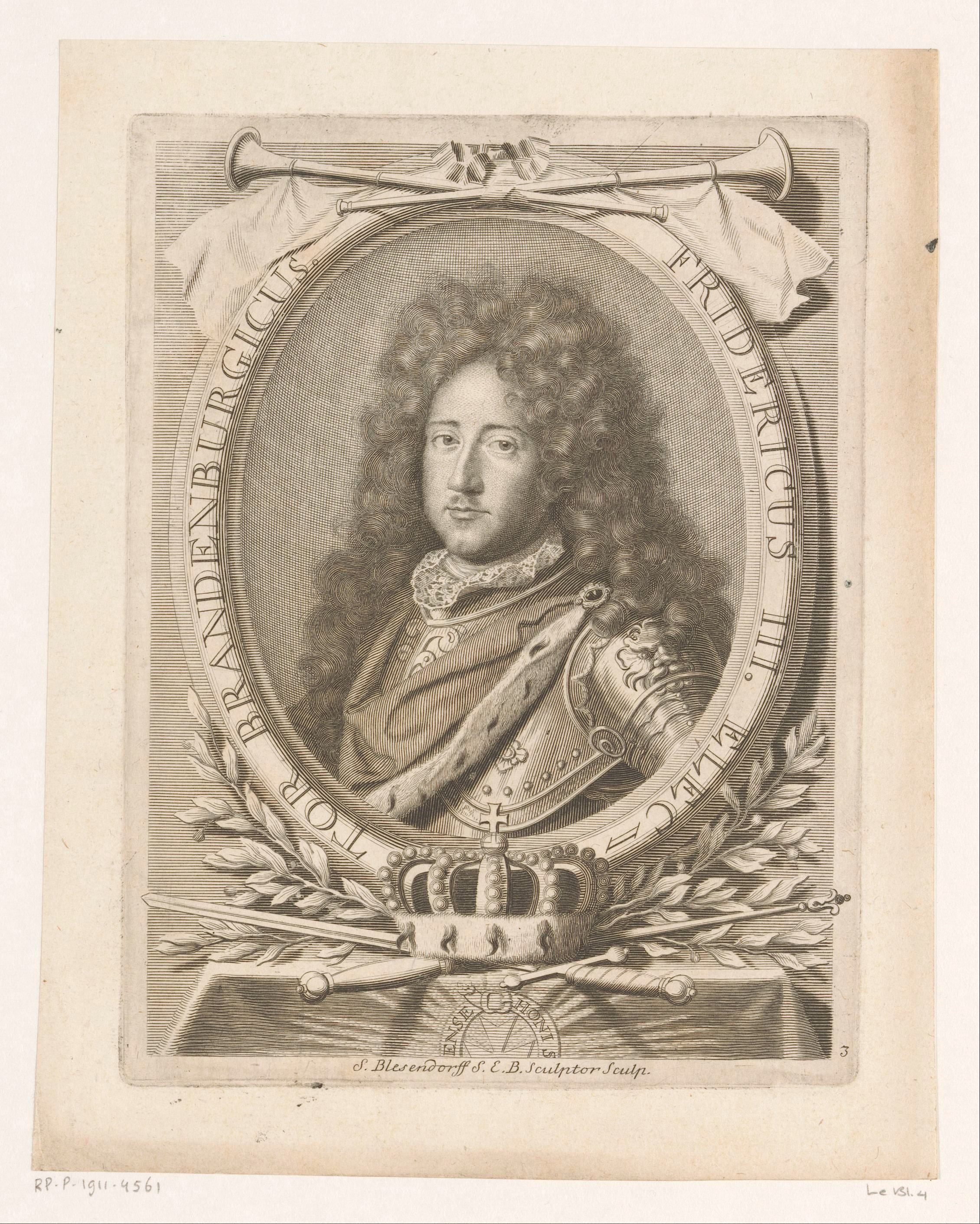 Portret van Frederik I, koning van Pruisen, als keurvorst van Brandenburg