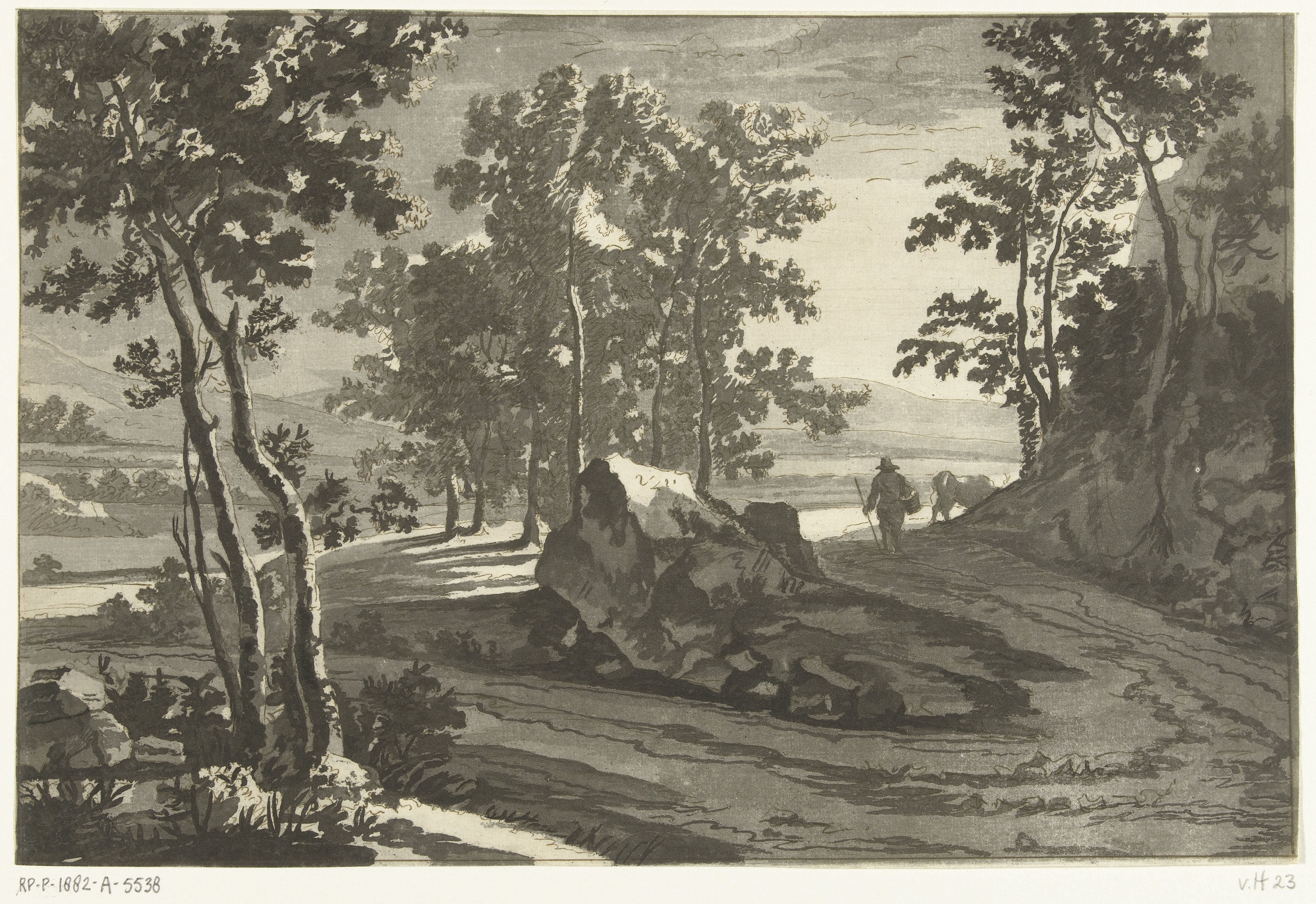 Boomrijk landschap met veedrijver