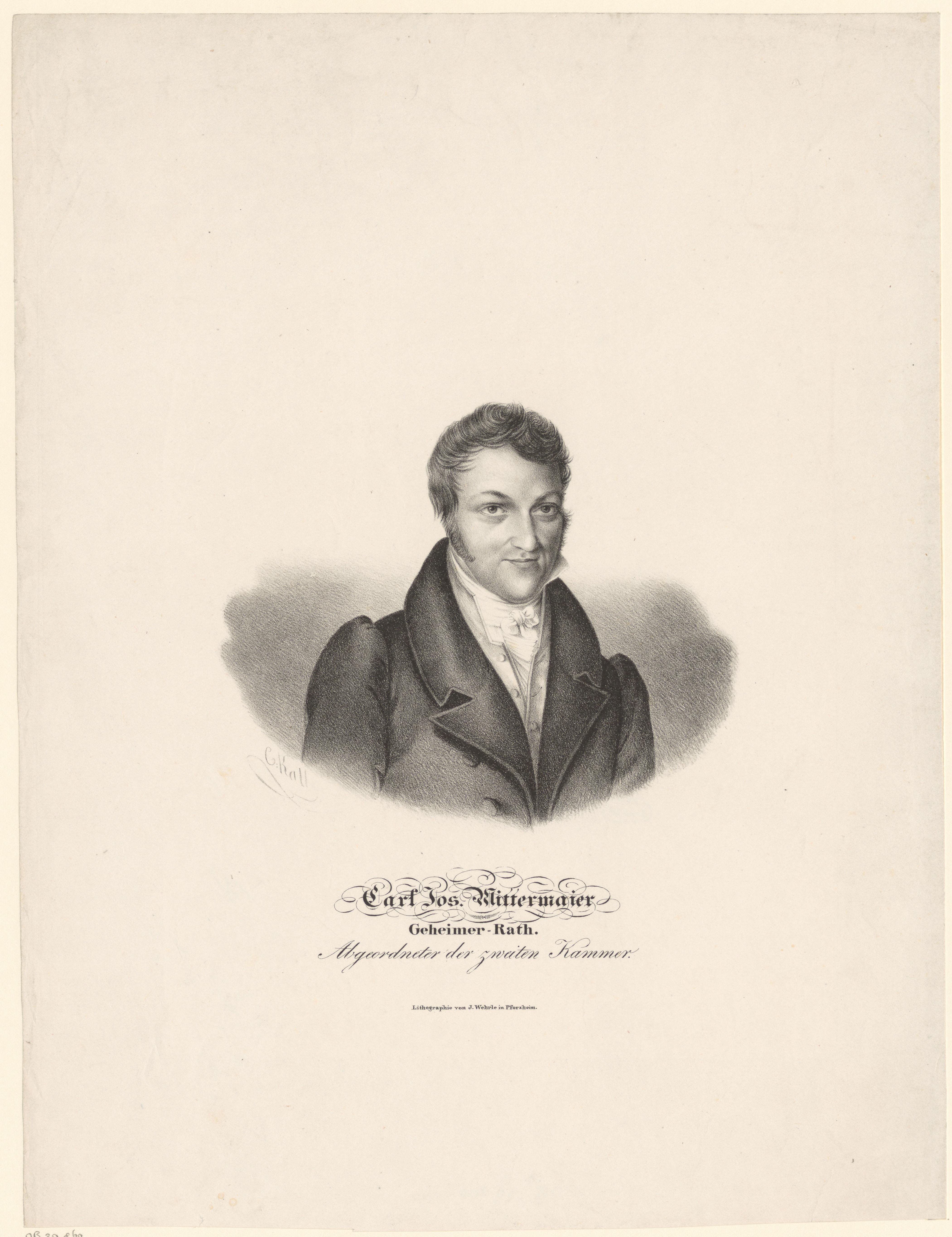 Portret van Karl Joseph Anton Mittermaier