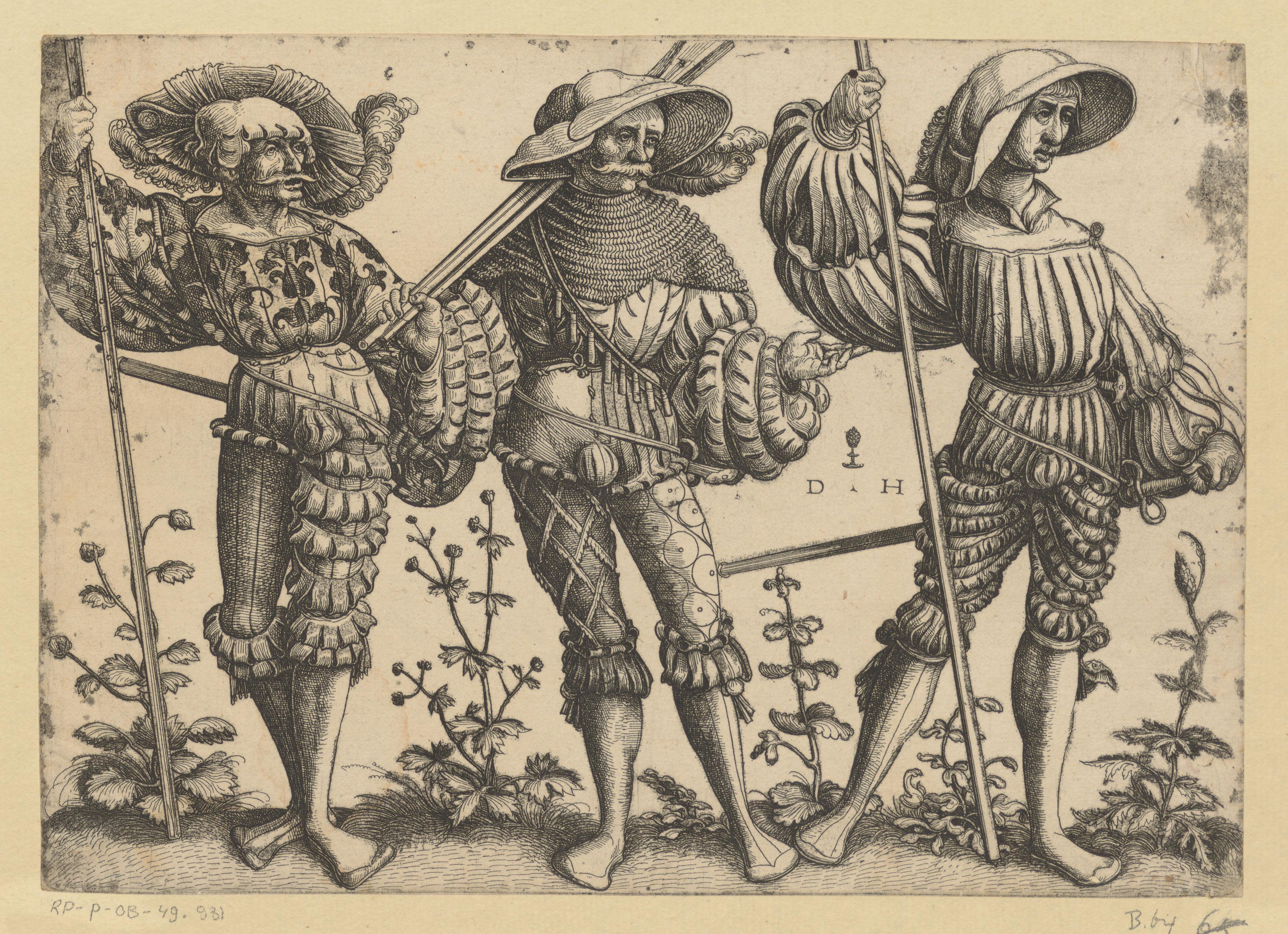 Drie landsknechten
