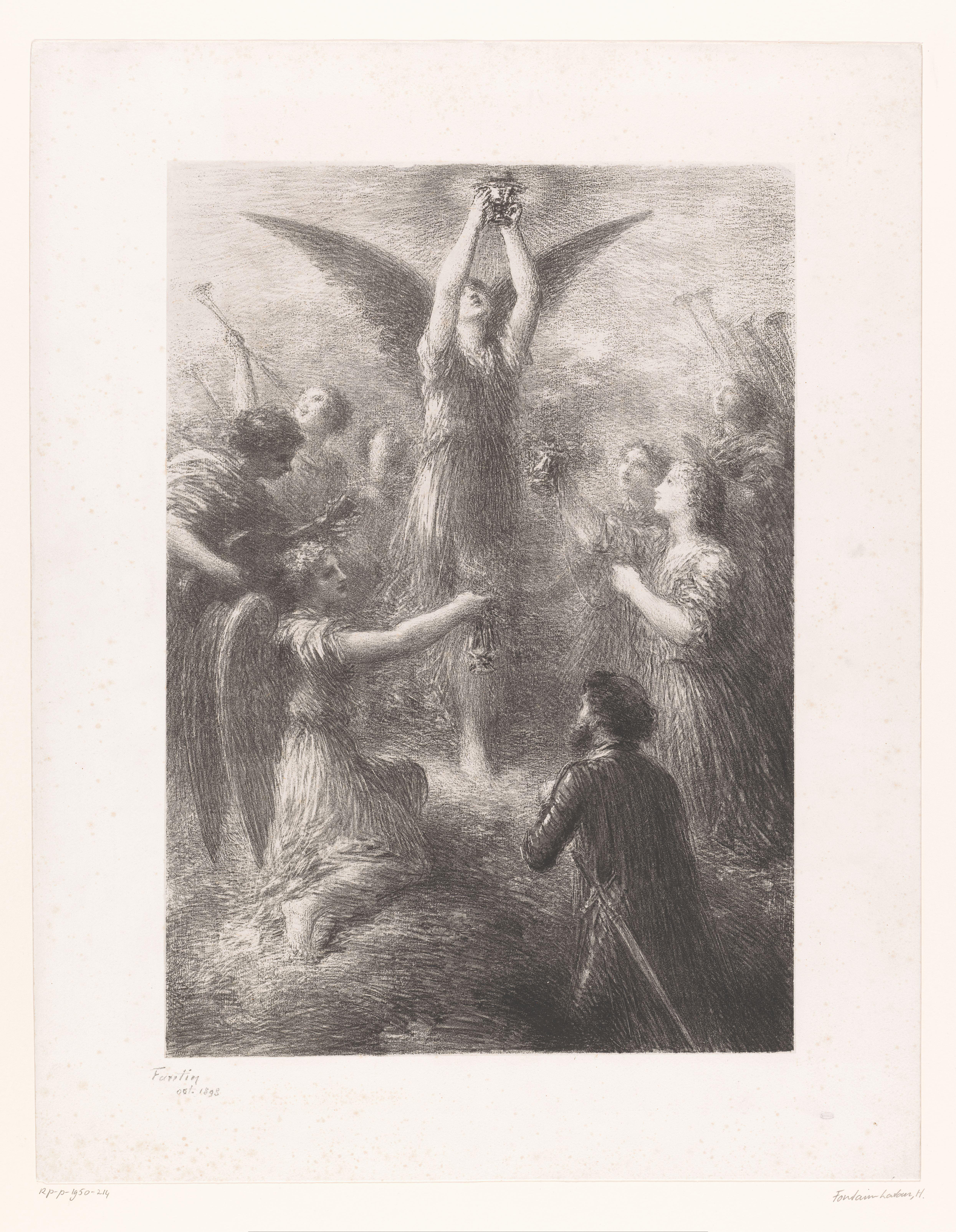 Illustratie bij een prelude uit Wagners opera Lohengrin
