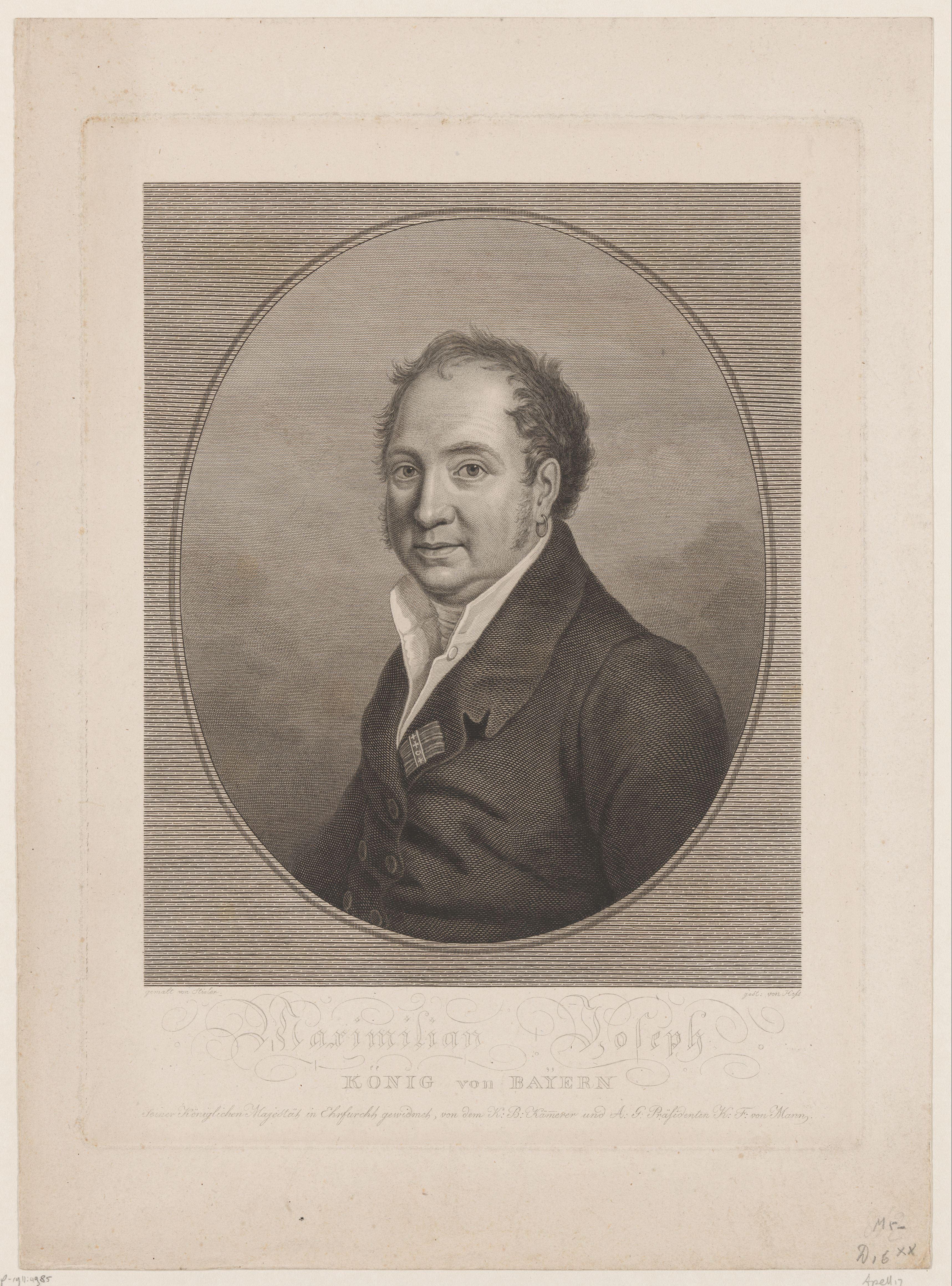 Portret van Maximiliaan I Jozef, koning van Beieren