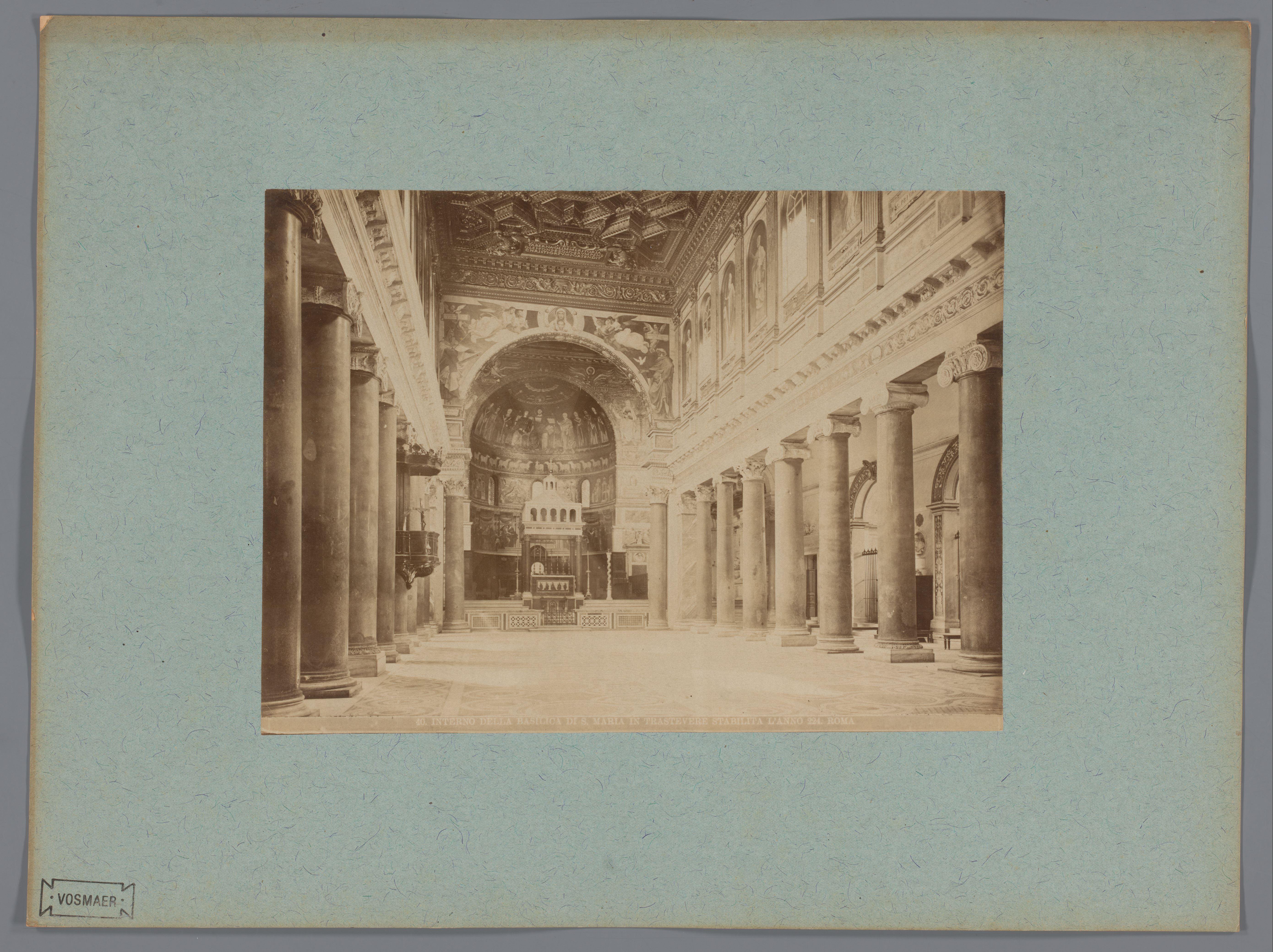 Interieur van de Santa Maria in Trastevere te Rome, Italië