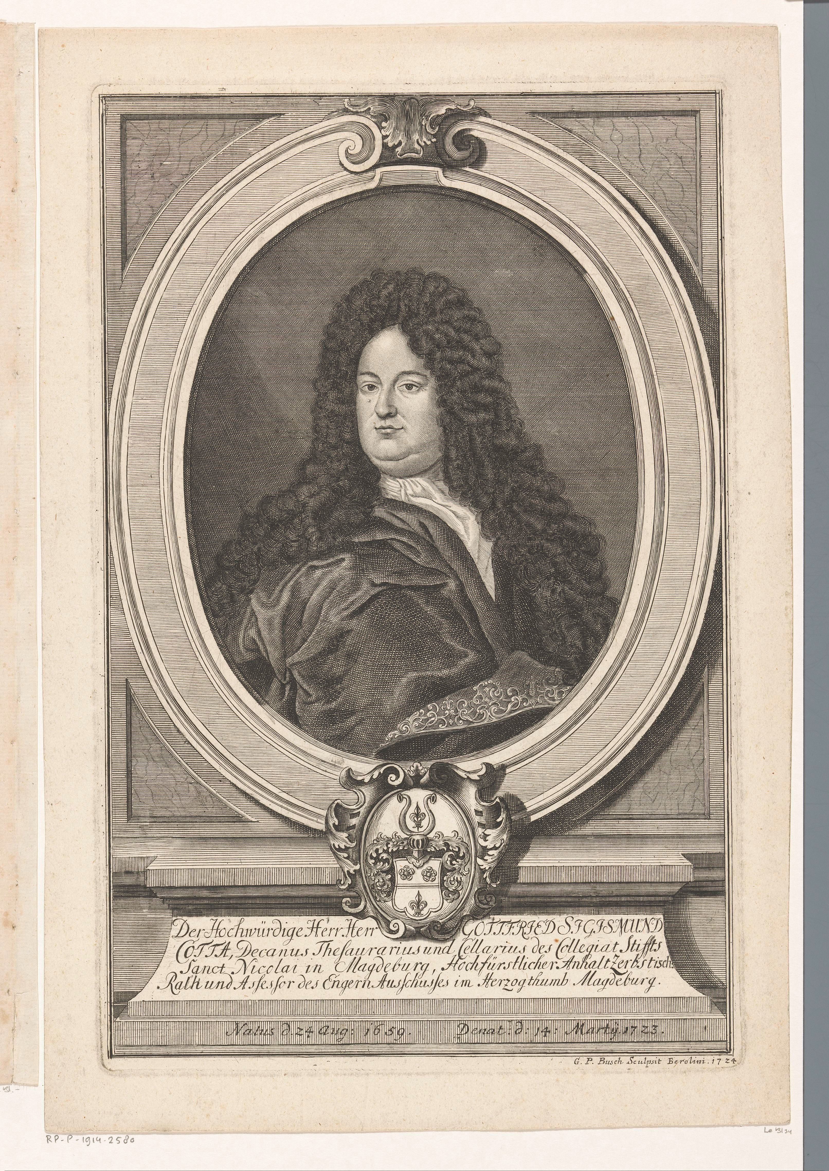 Portret van Gottfried Sigismund Cotta