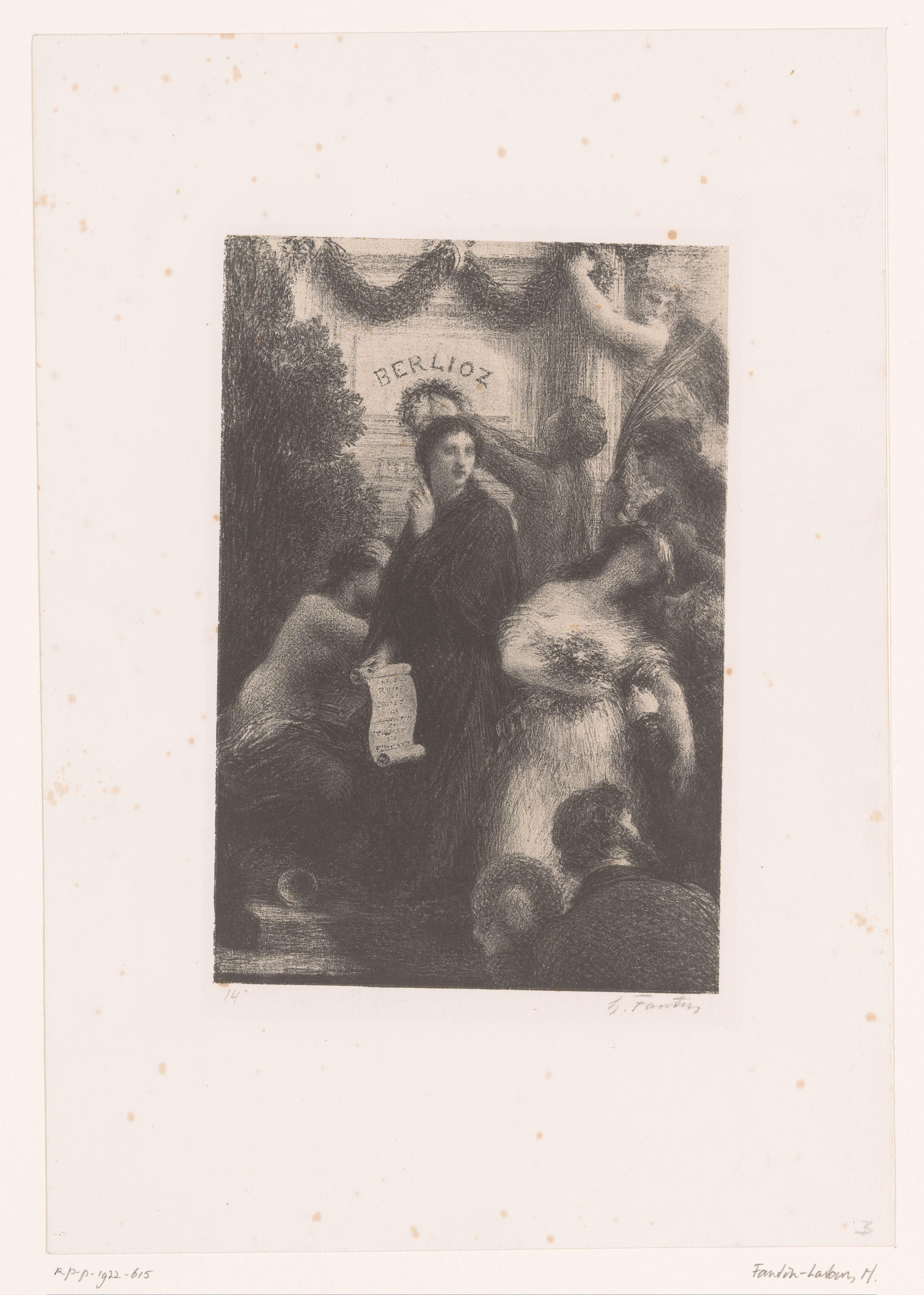 Allegorische figuren bij de tombe van Berlioz