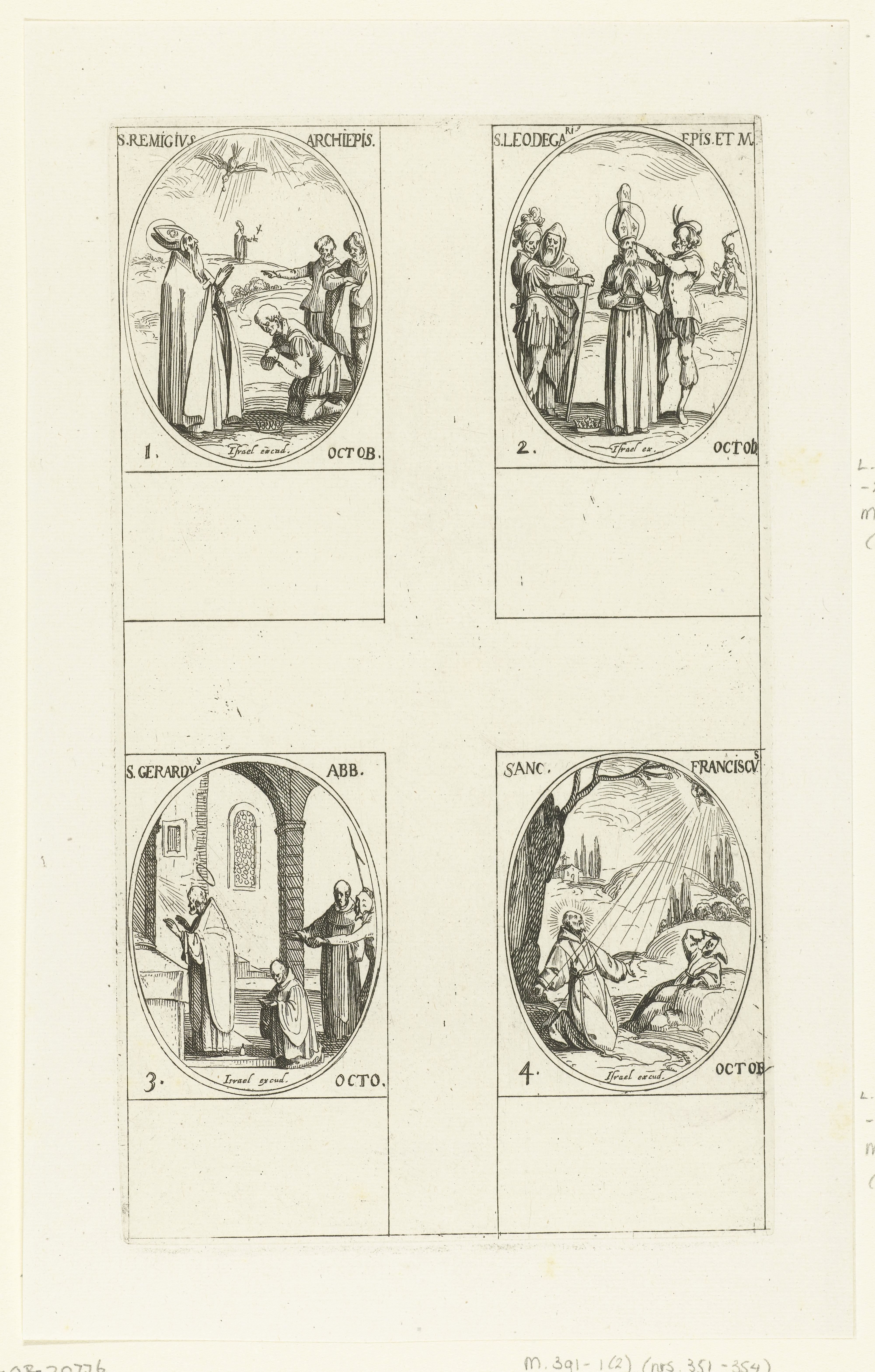 Heilige Remigius van Reims, Heilige Leodegard van Autun, Heilige Gerardus van Brogne, Heilige Franciscus van Assisi (1-4 oktober)