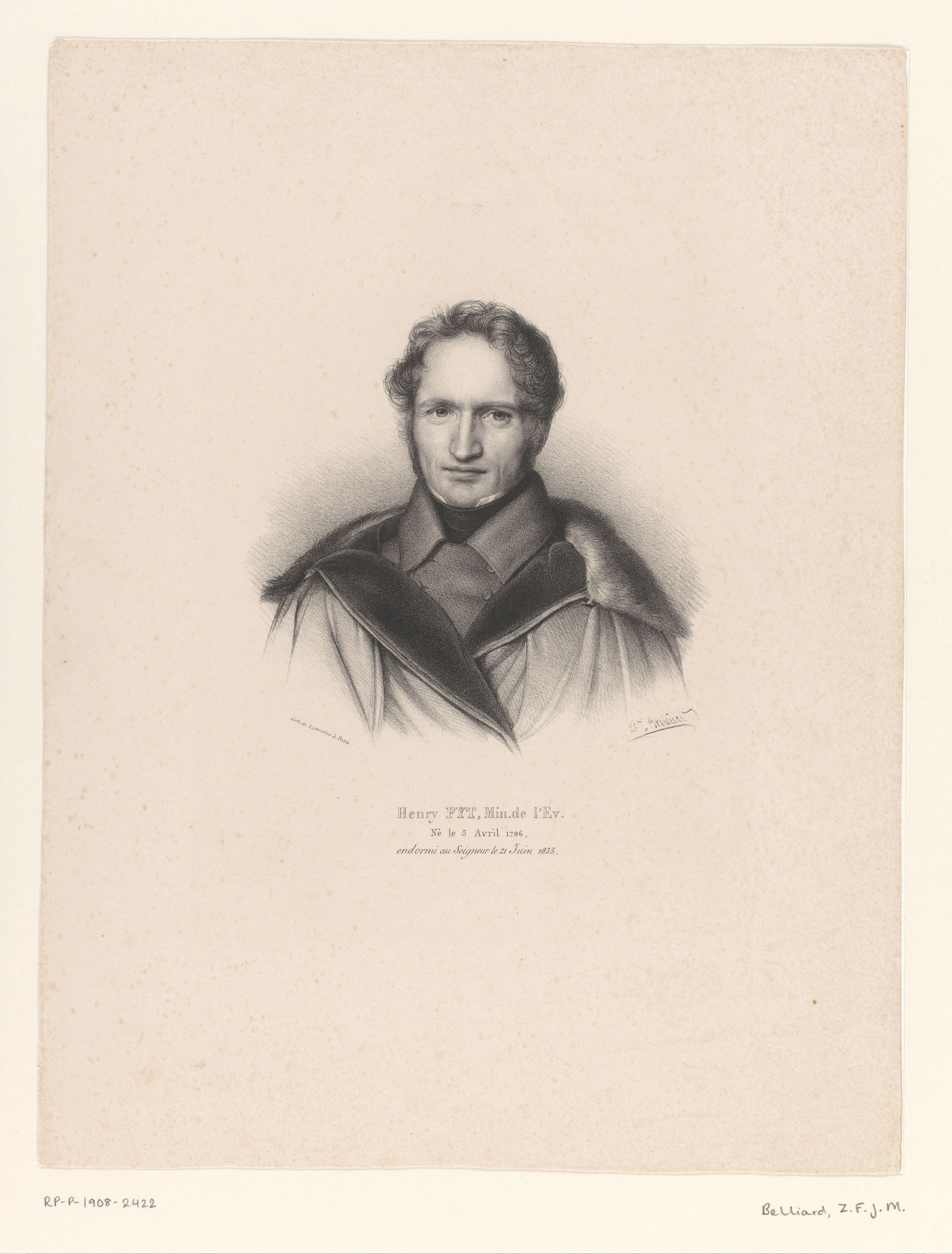 Portret van de protestantse prediker Henri Pyt