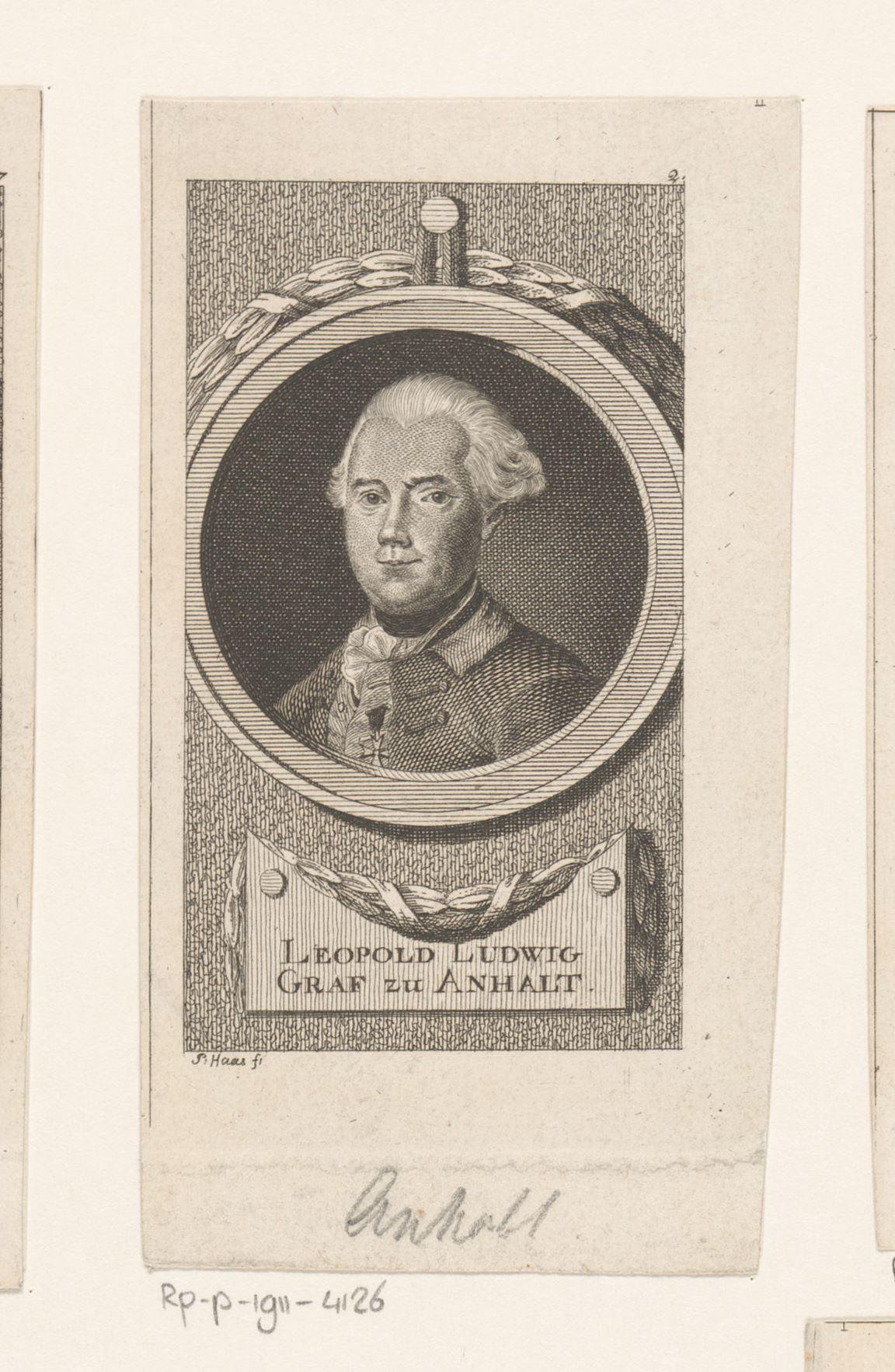 Portret van Leopold Ludwig Graf von Anhalt