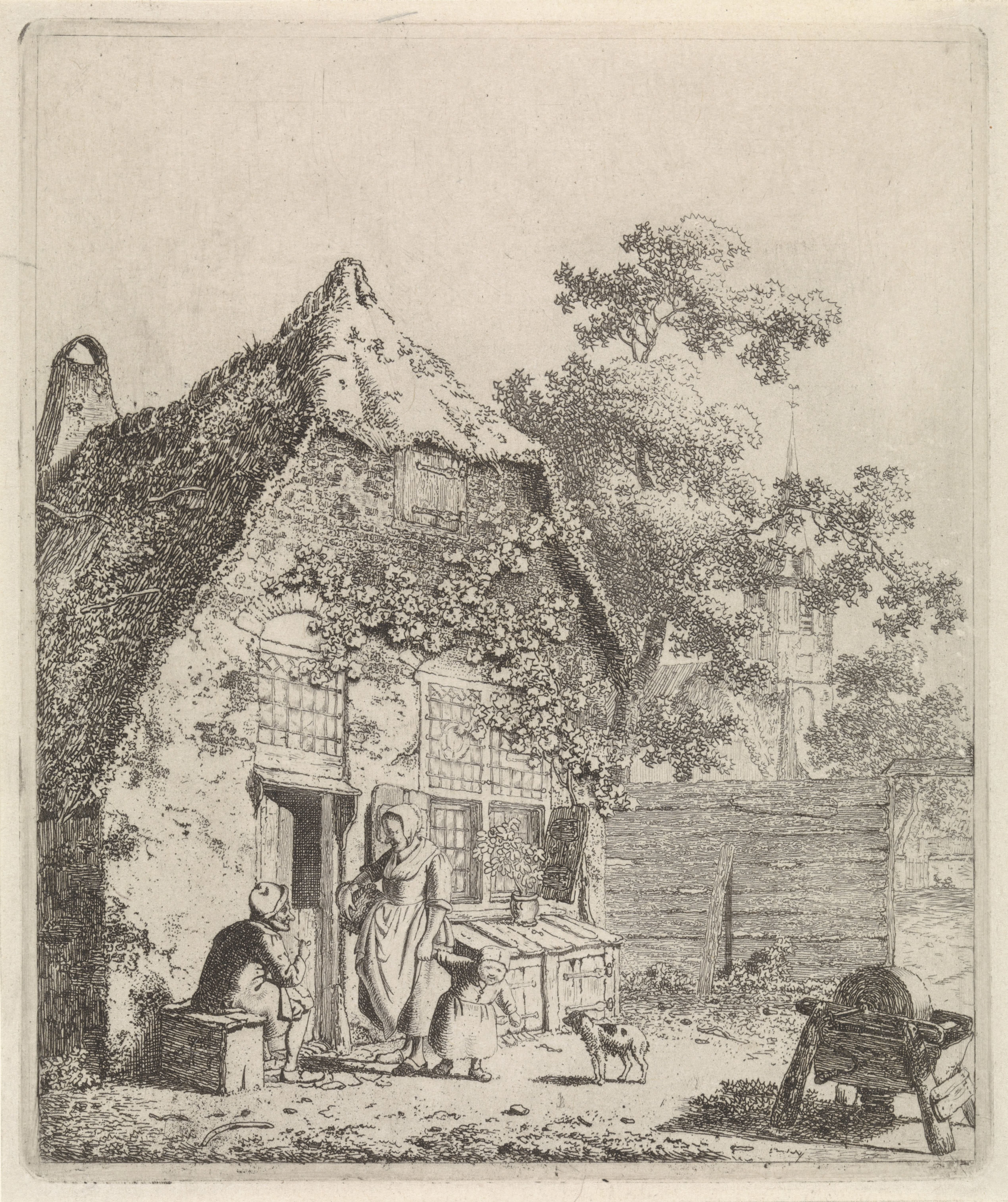Boeren in gesprek bij boerderij