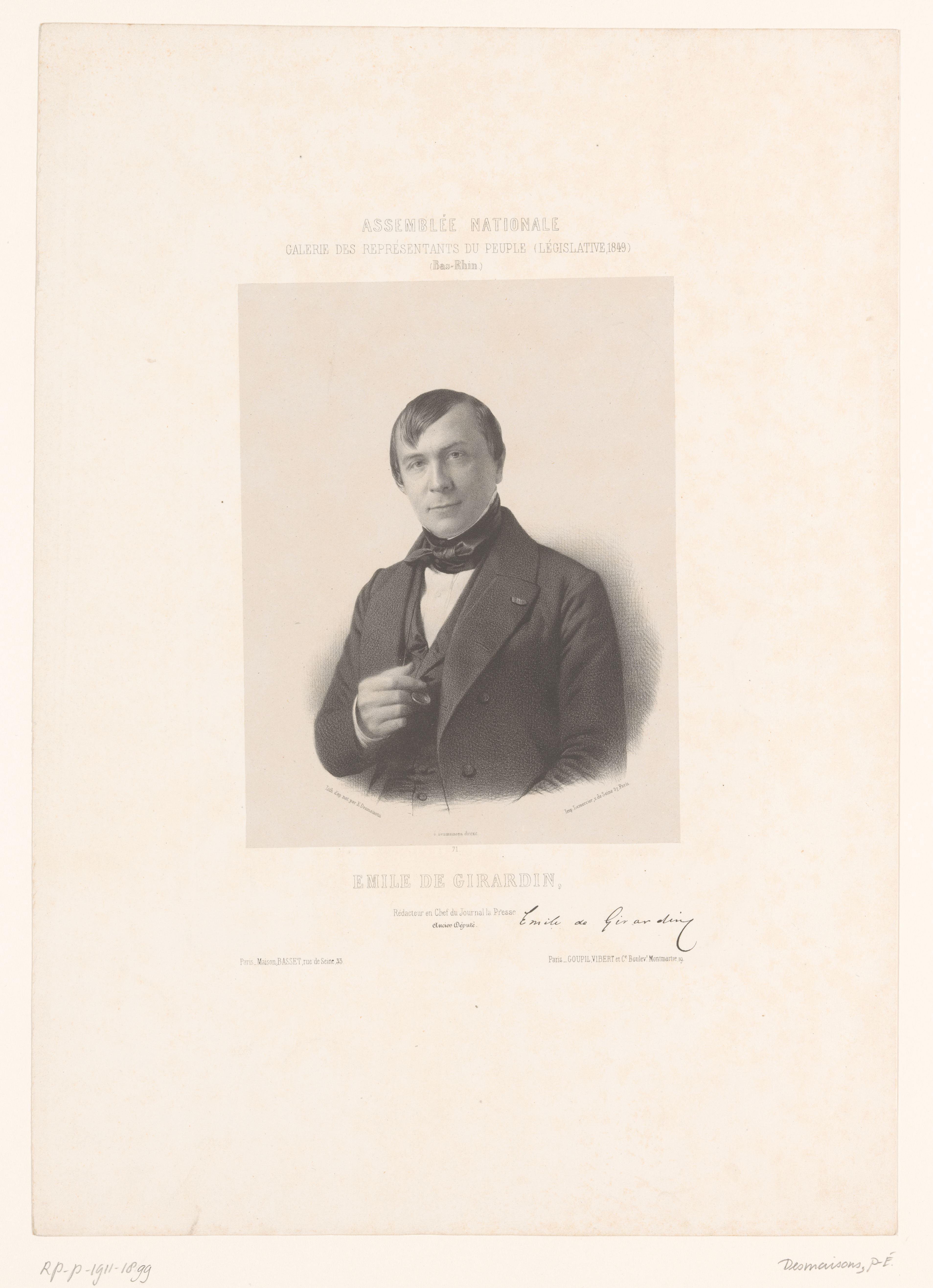 Portret van Émile de Girardin