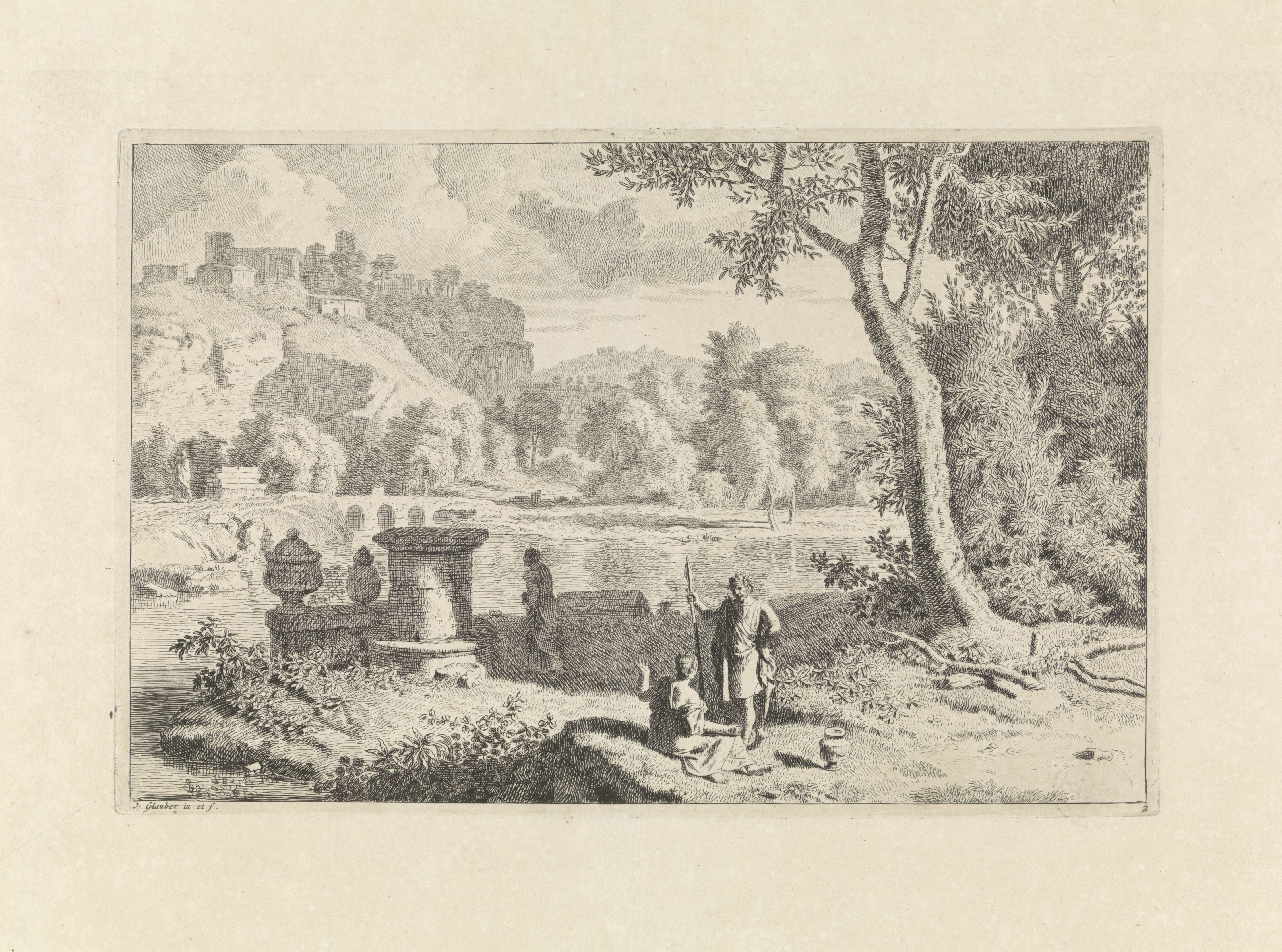 Arcadisch landschap met een rivier