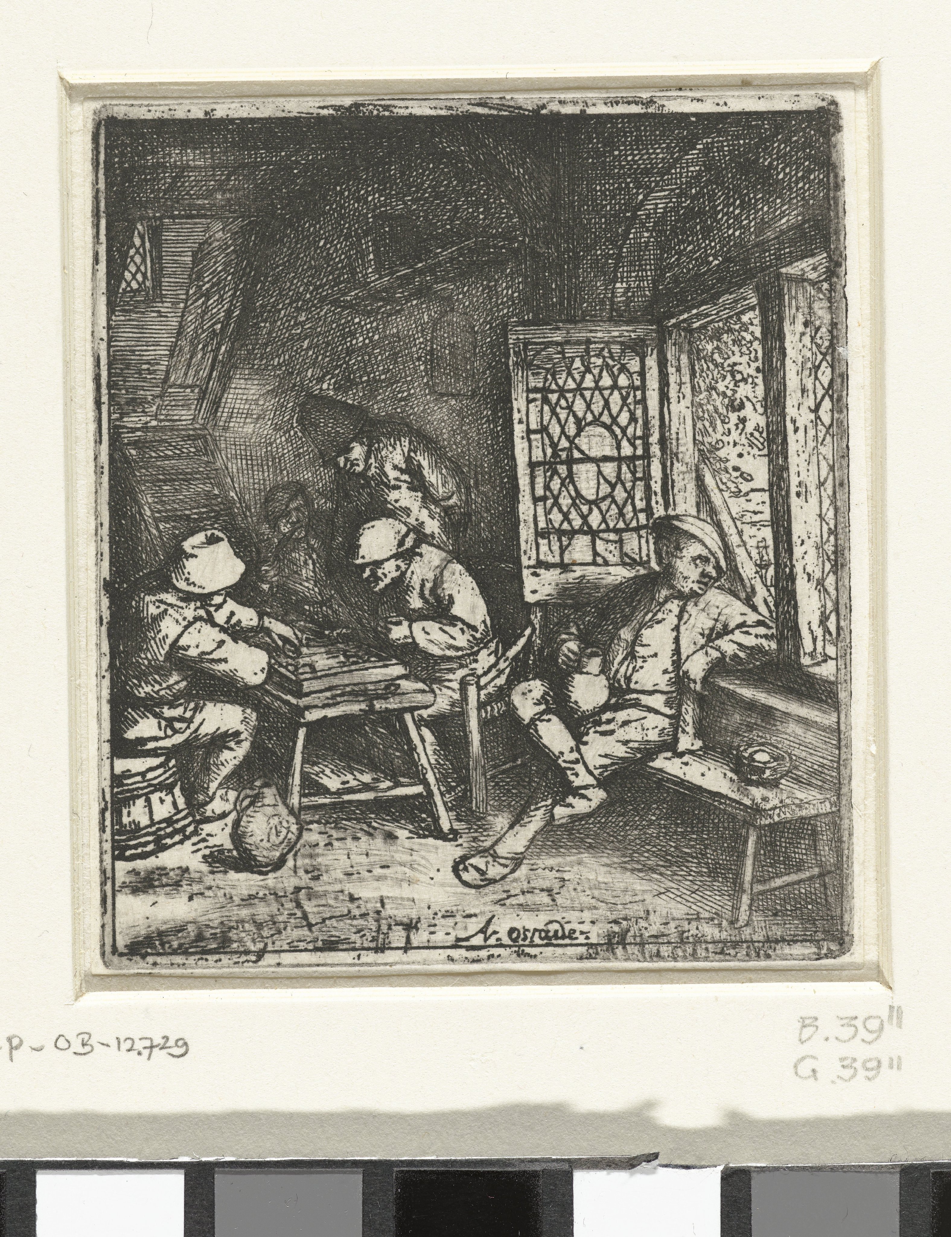 Trictrac spelers in een herberg