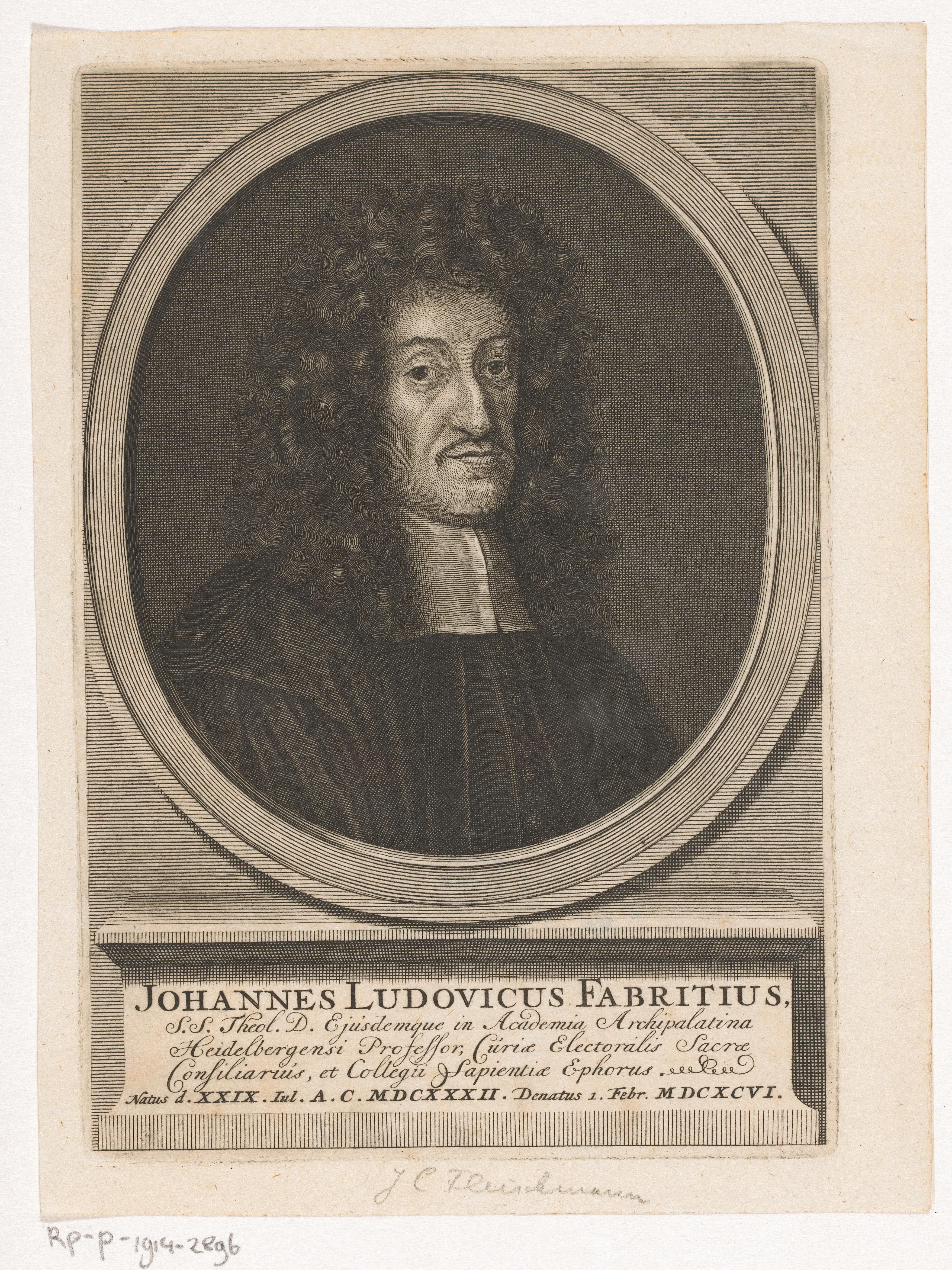 Portret van Johann Ludwig Fabricius