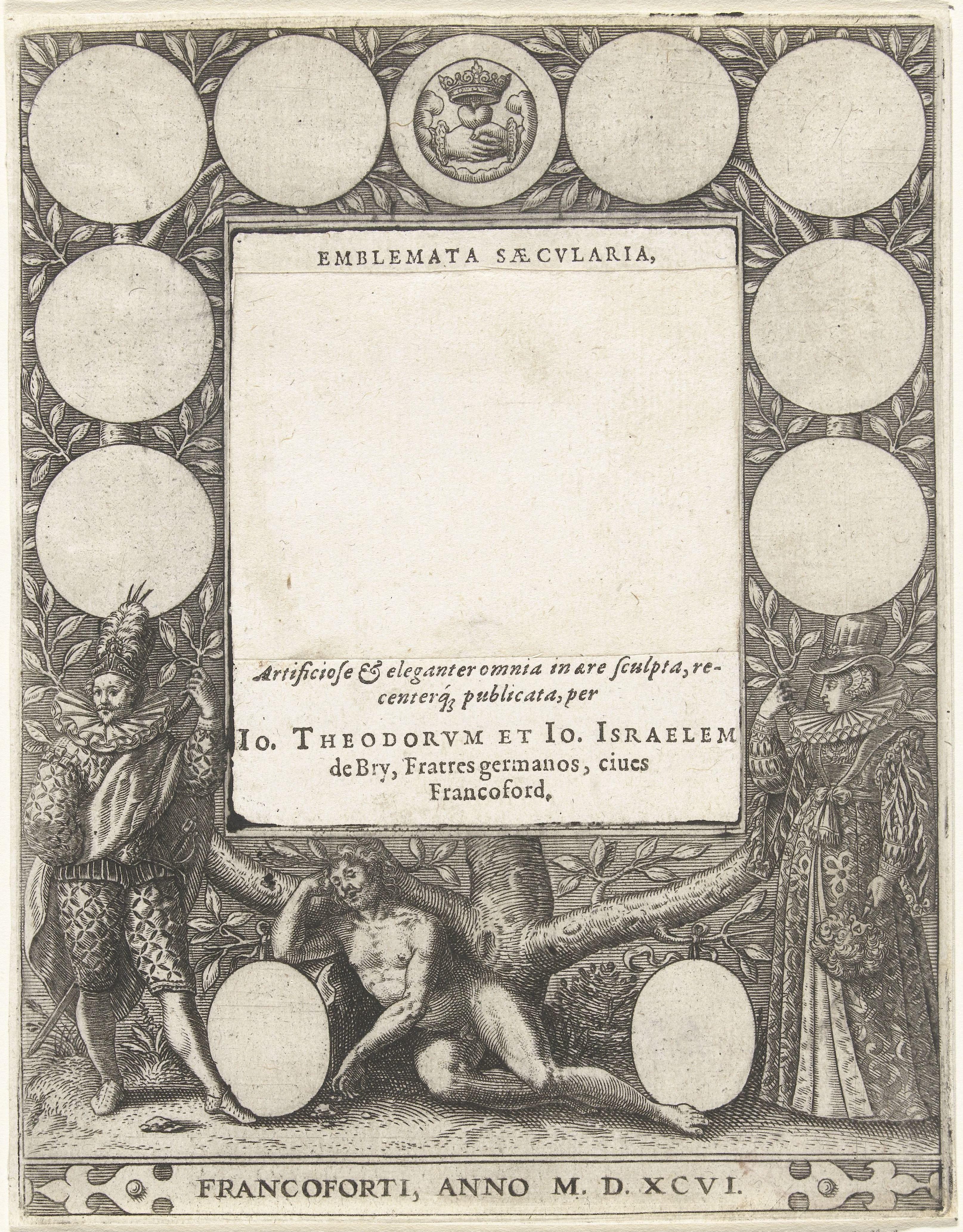 Titelpagina voor Emblemata Saecularia, 1596
