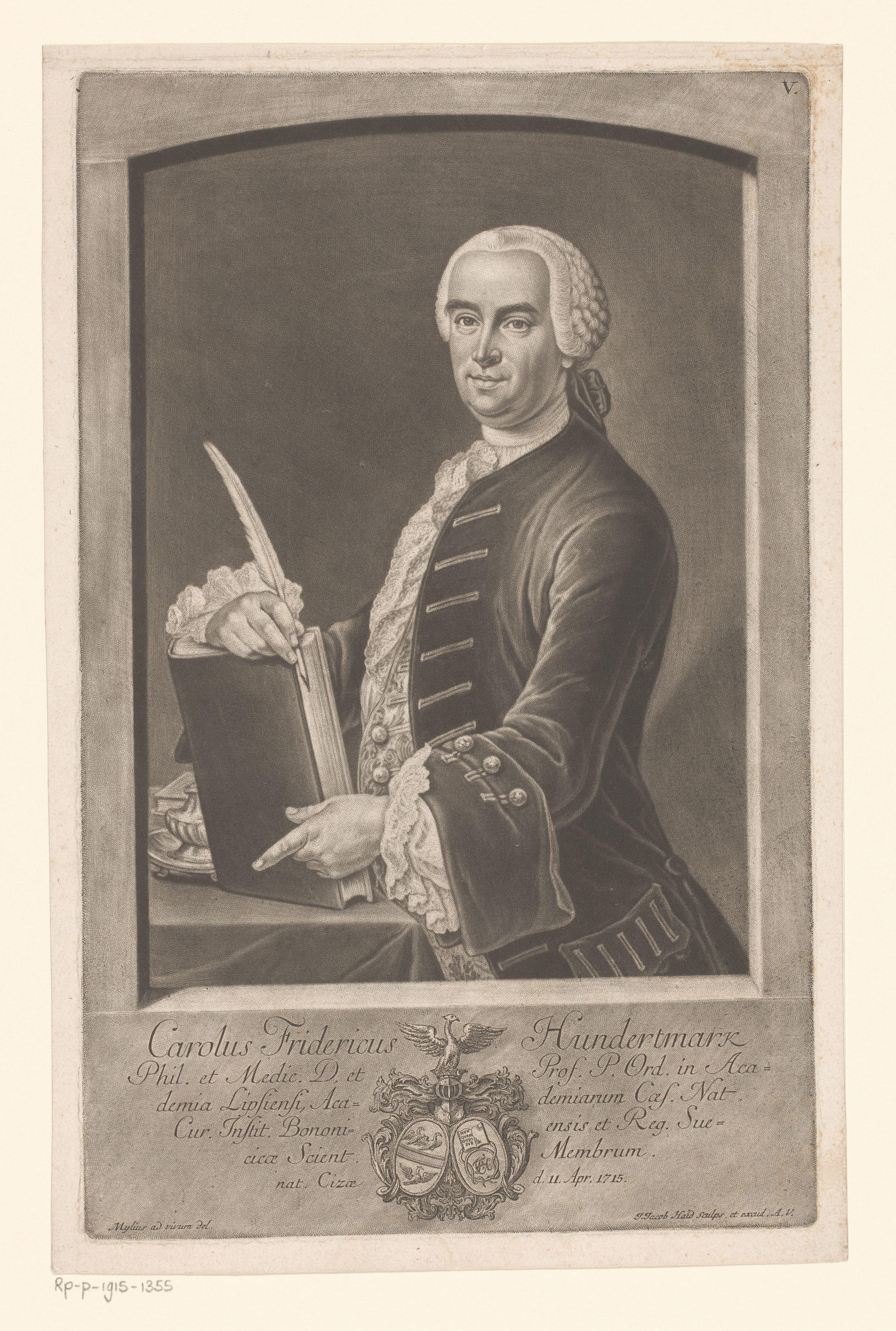 Portret van Carl Friedrich Hundermark