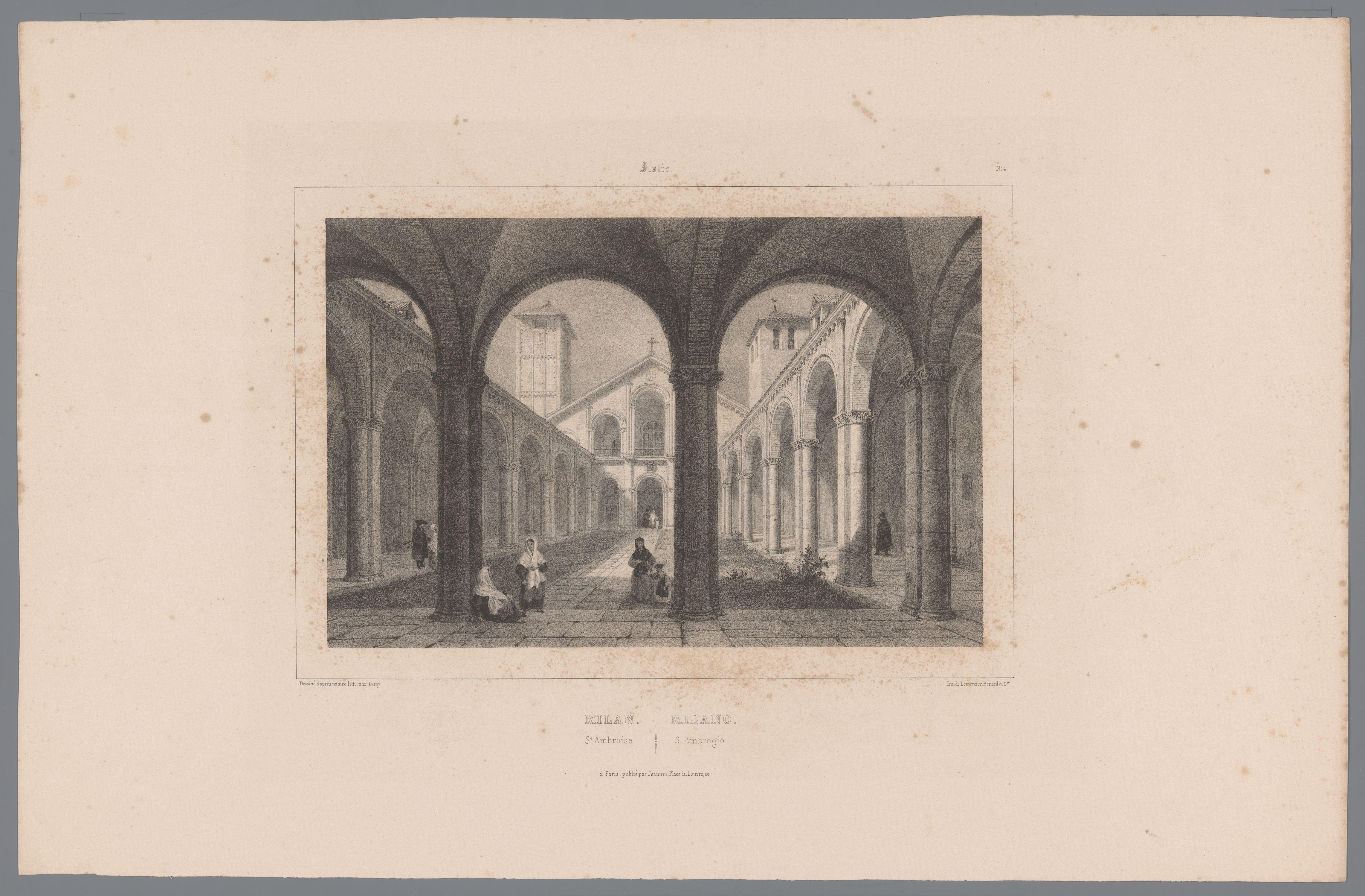 Zicht op de Basiliek van Sint-Ambrosius in Milaan