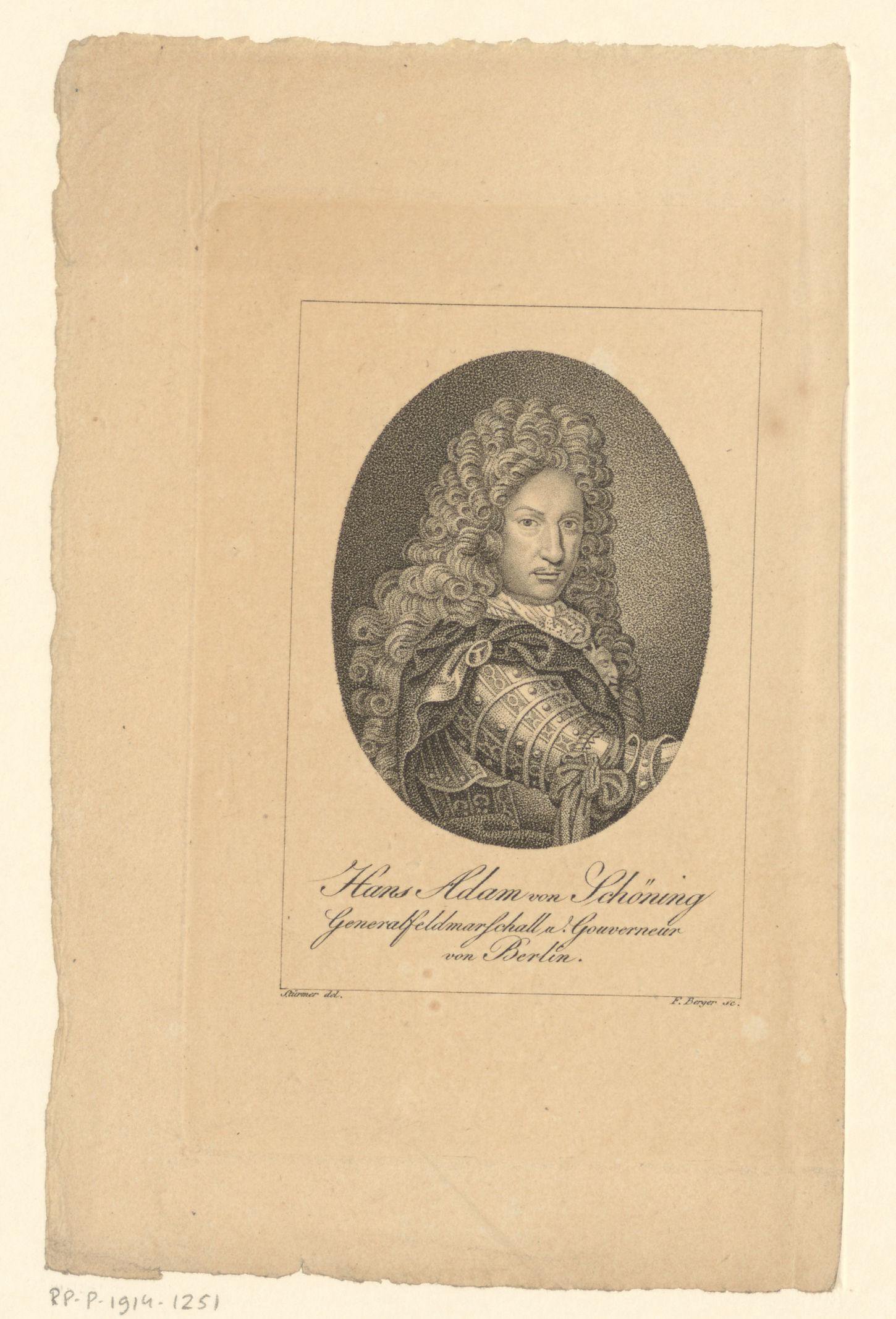 Portret van Hans Adam von Schöning