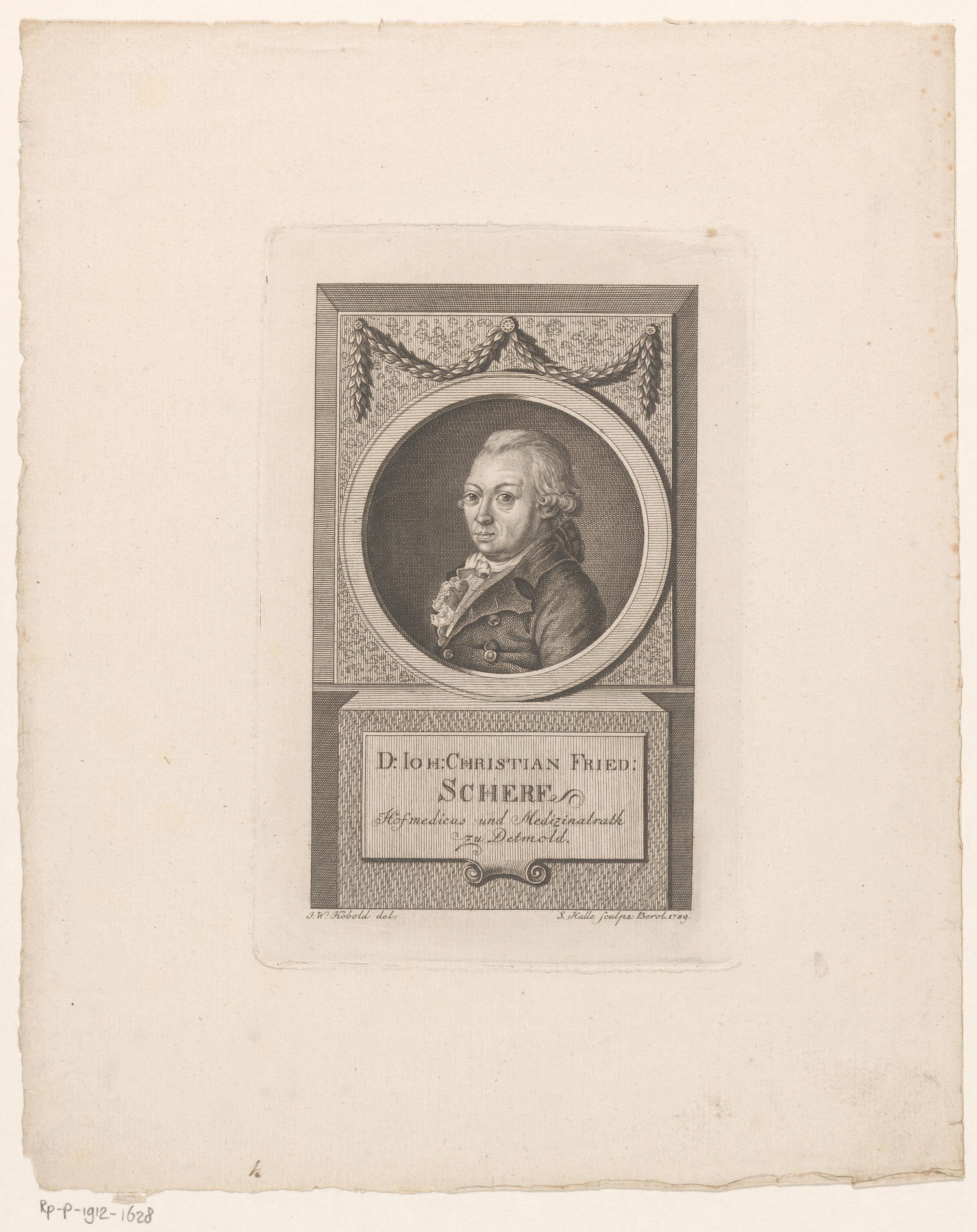 Portret van Johann Christian Friedrich Scherf