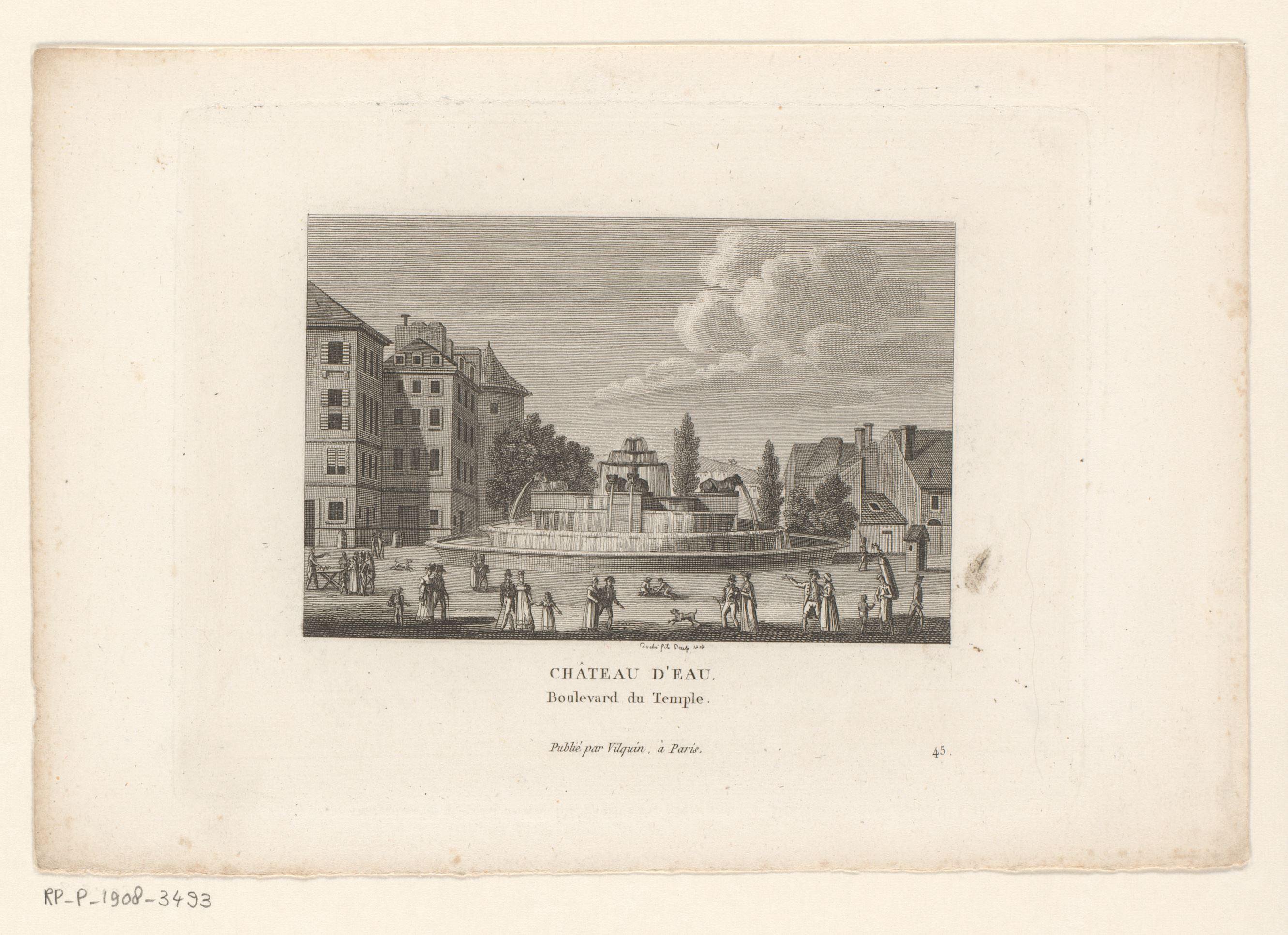 Gezicht op het Château d'Eau te Parijs