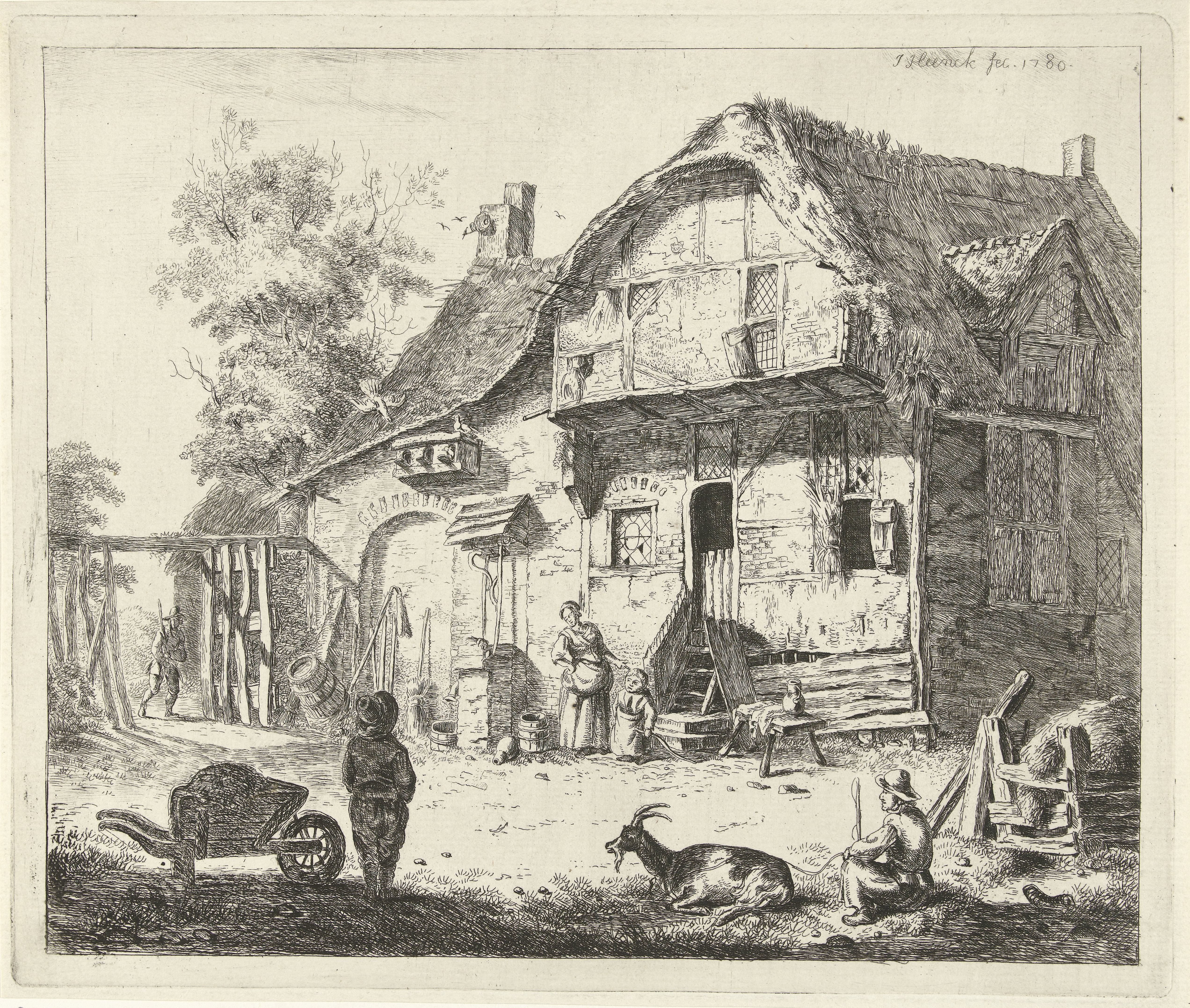 Figuren bij een boerenhofstede