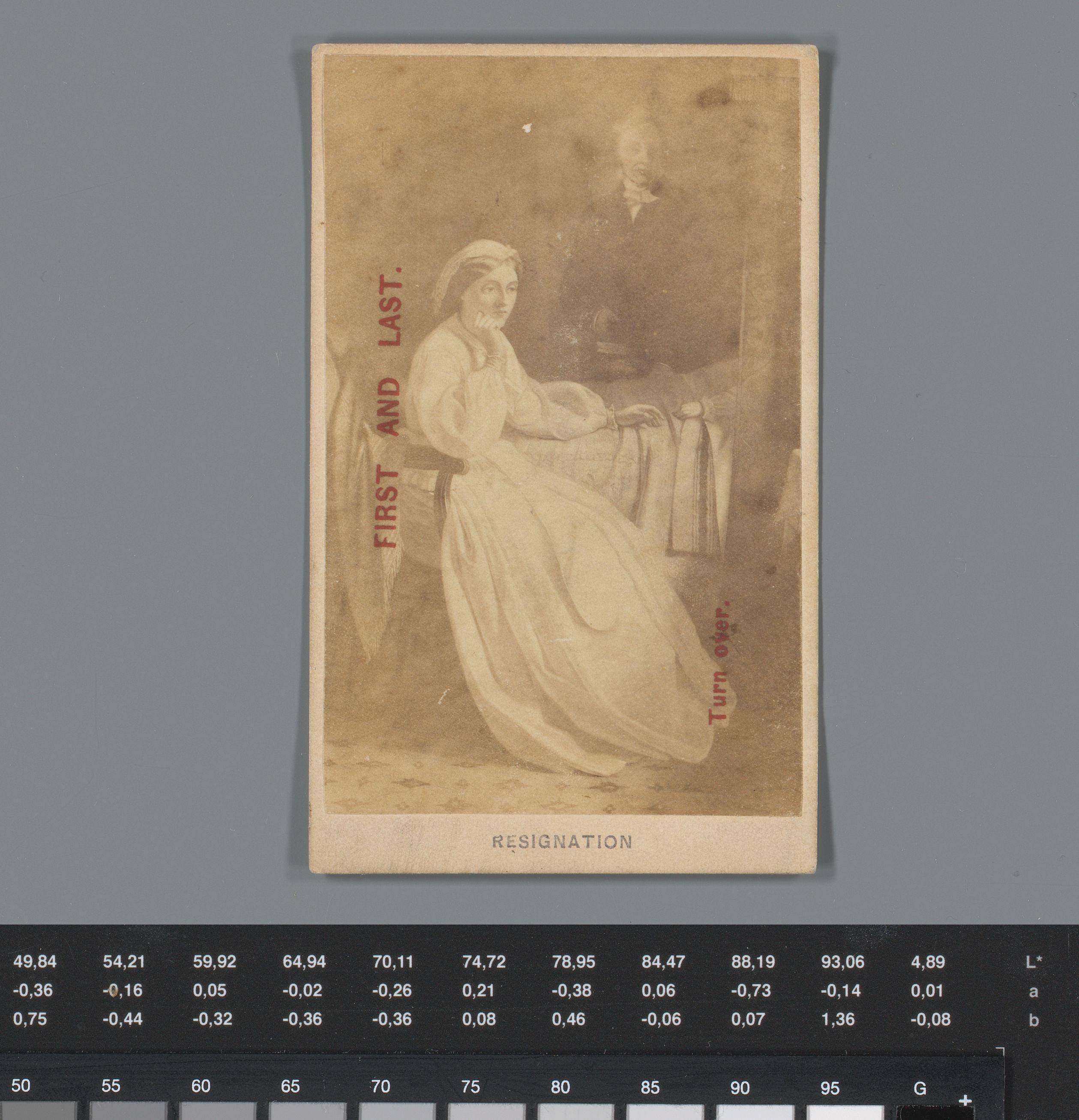 Reclame voor goederen van S.F. Lothrop & Co. te Boston met reproductie van een prent van vrouw in een stoel