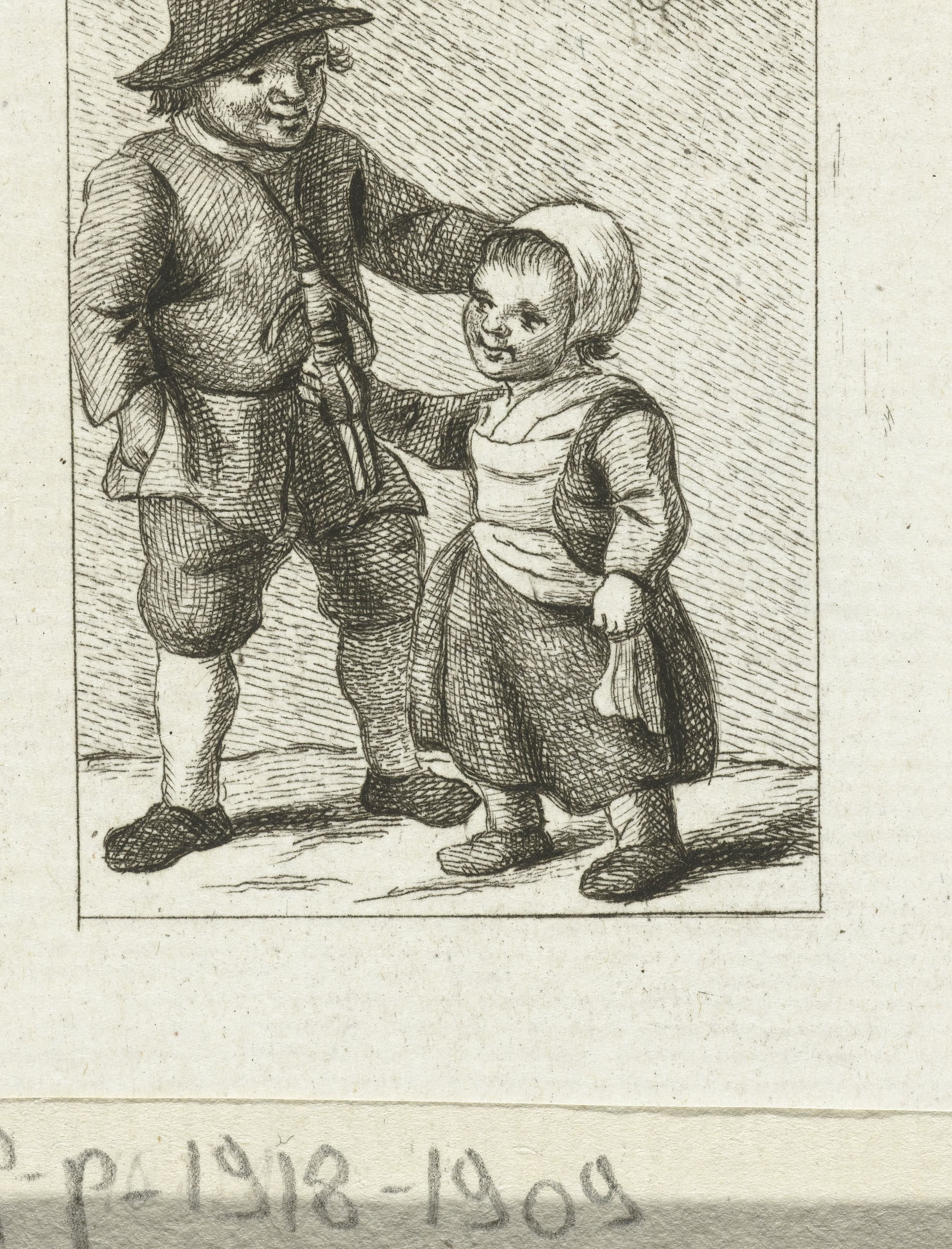 Jongen en meisje met pop