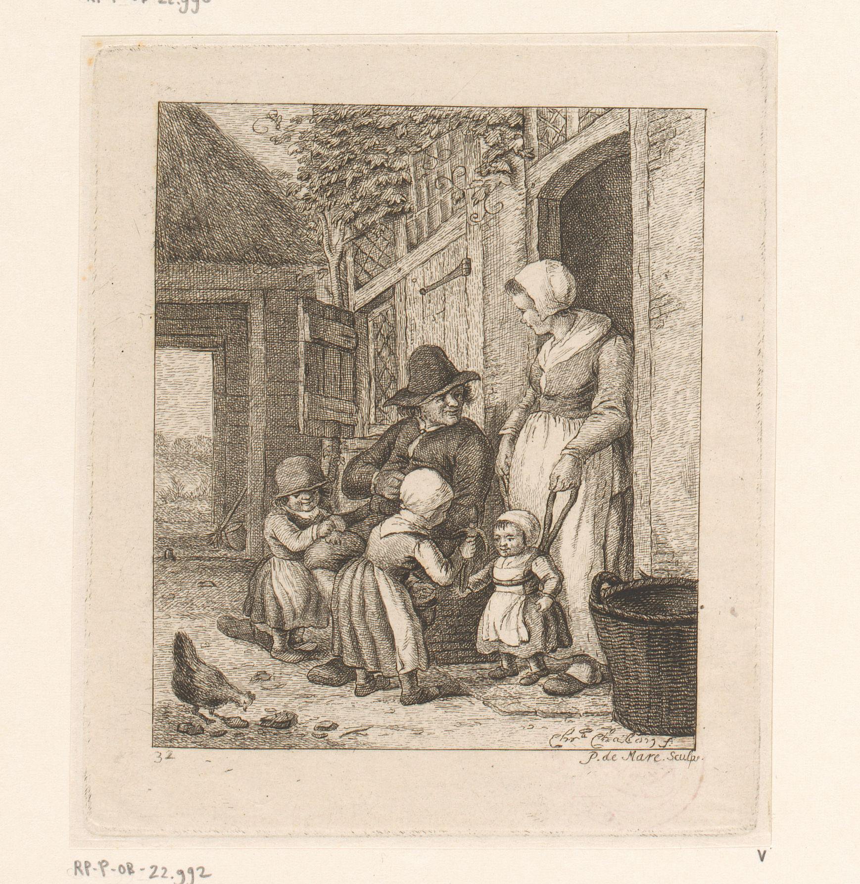 Gezin voor een huis