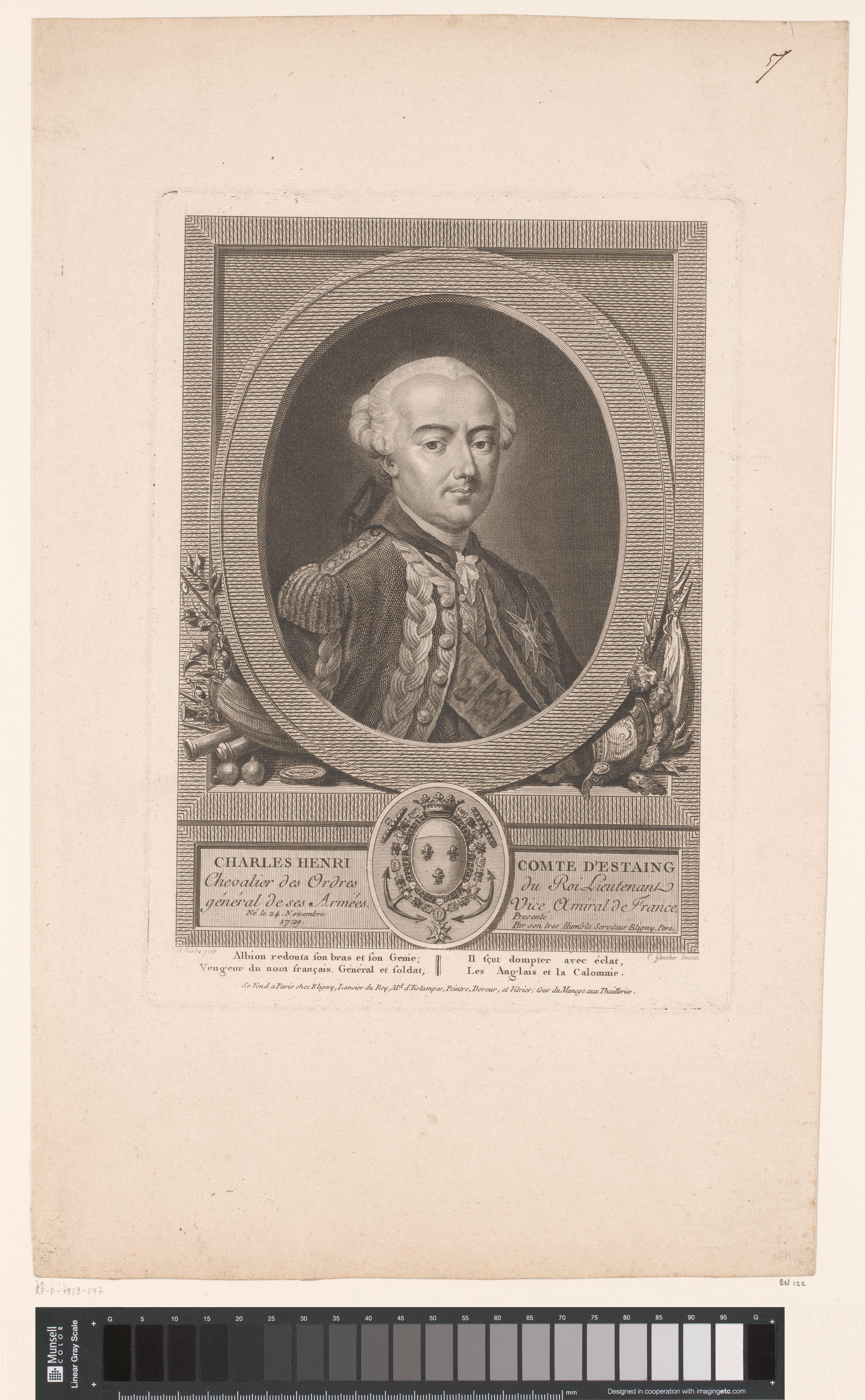 Portret van Charles Henri Hector d'Estaing