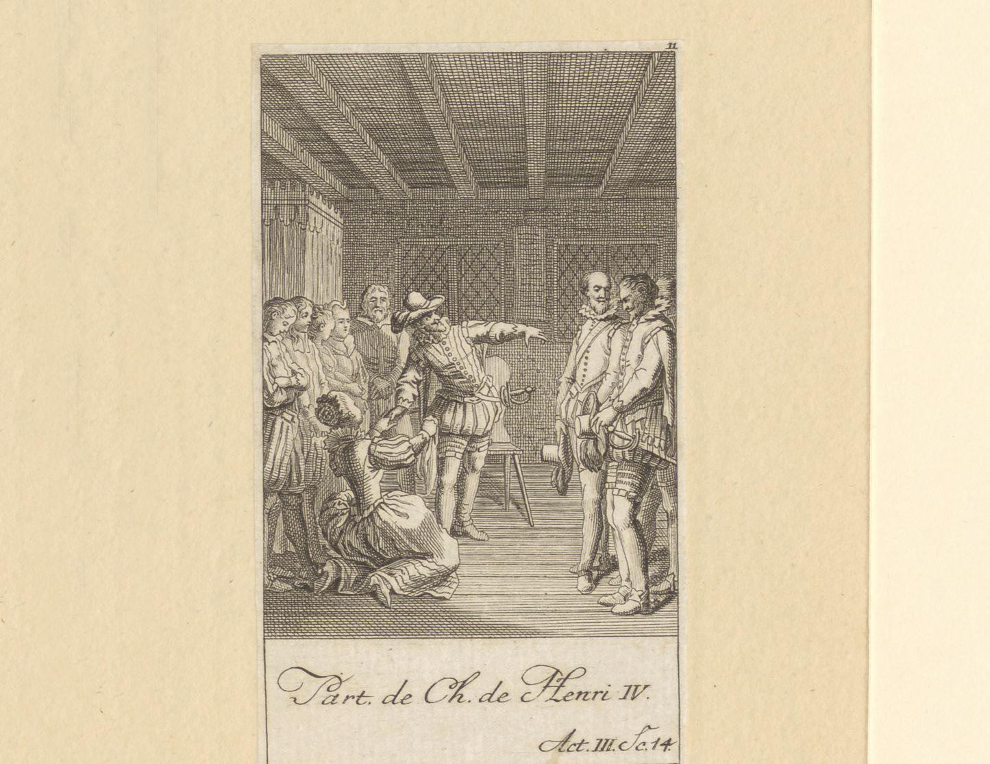 Agathe op haar knieën voor Hendrik IV