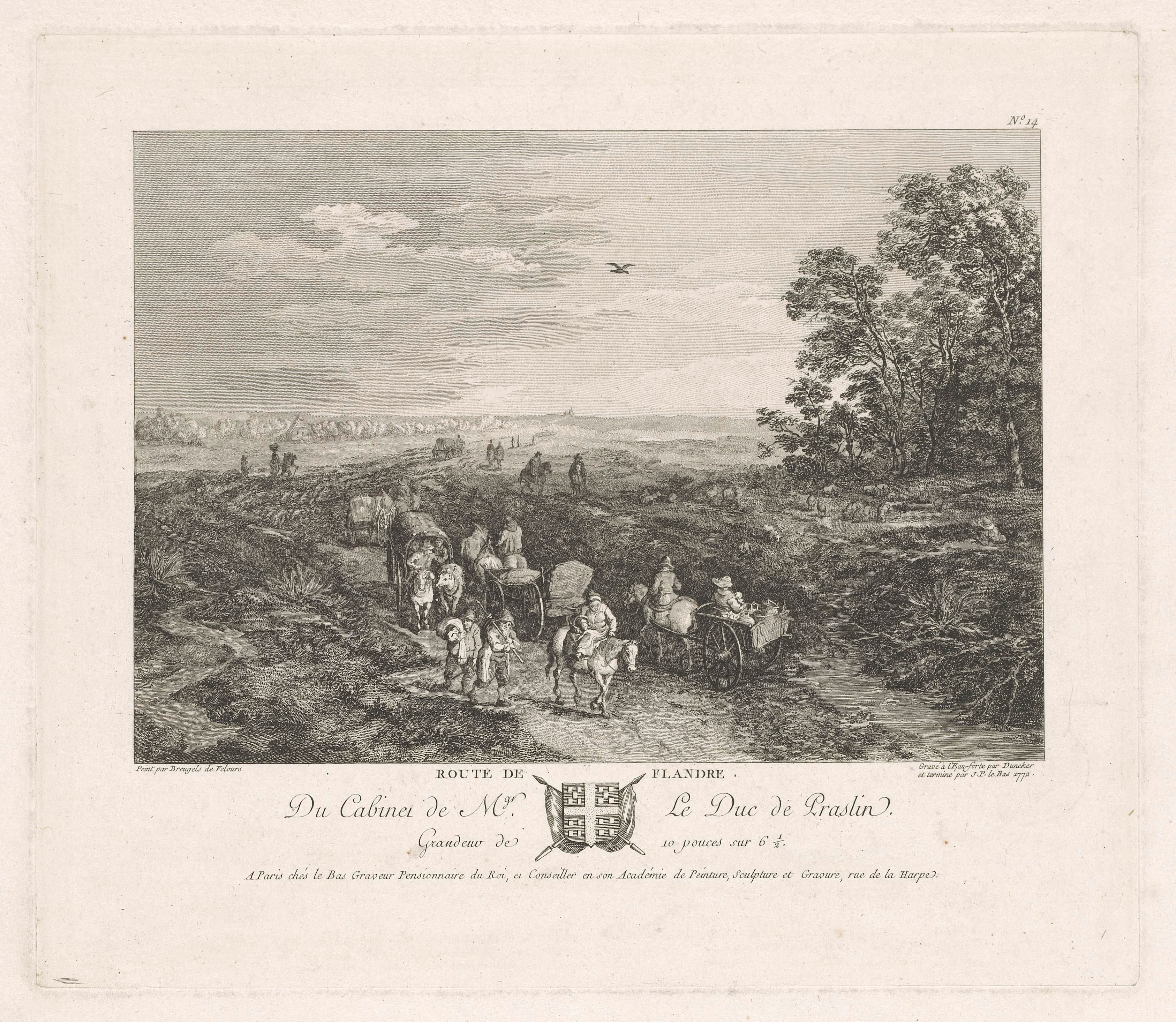 Landschap met reizend gezelschap