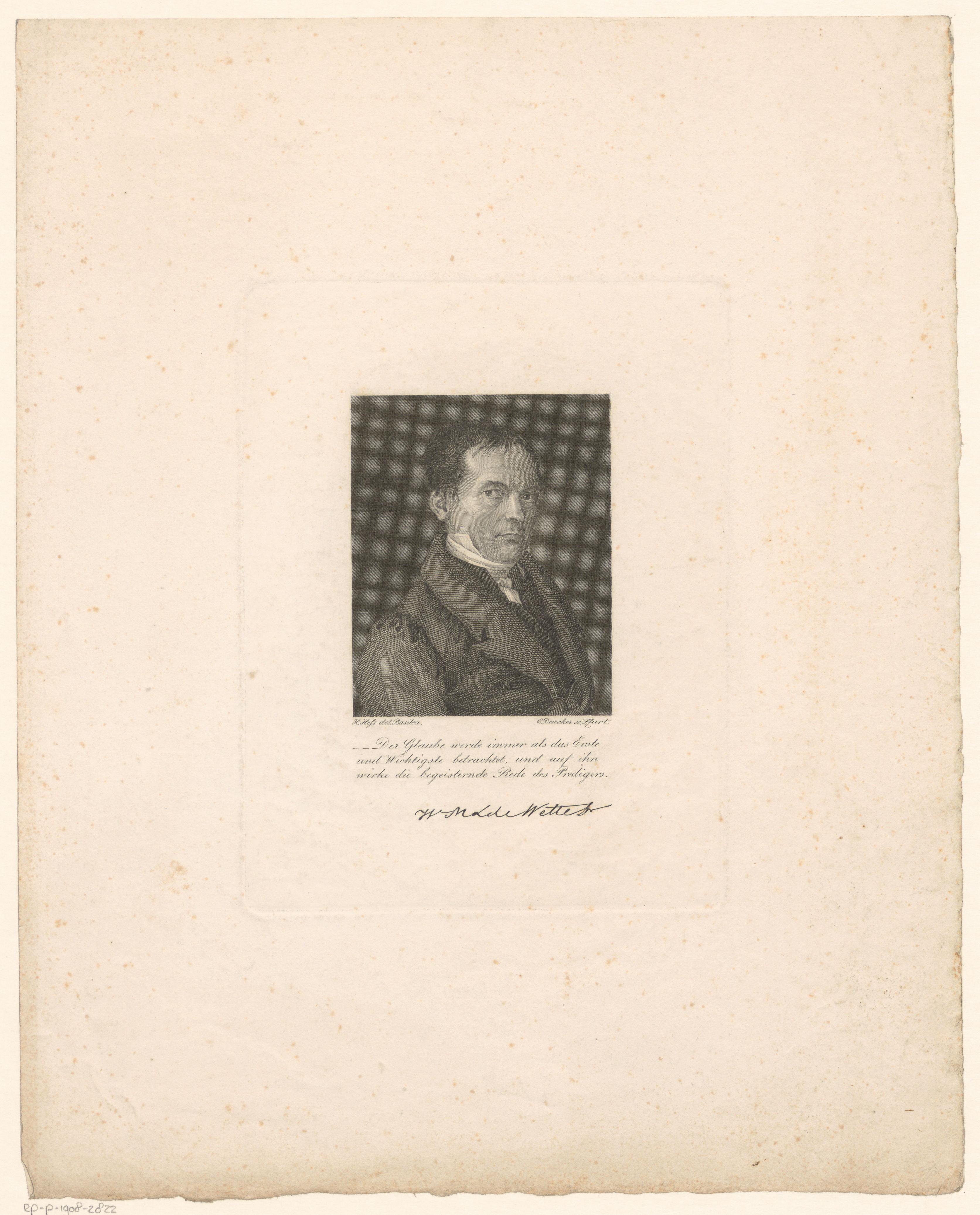 Portret van Wilhelm Martin Leberecht de Wette