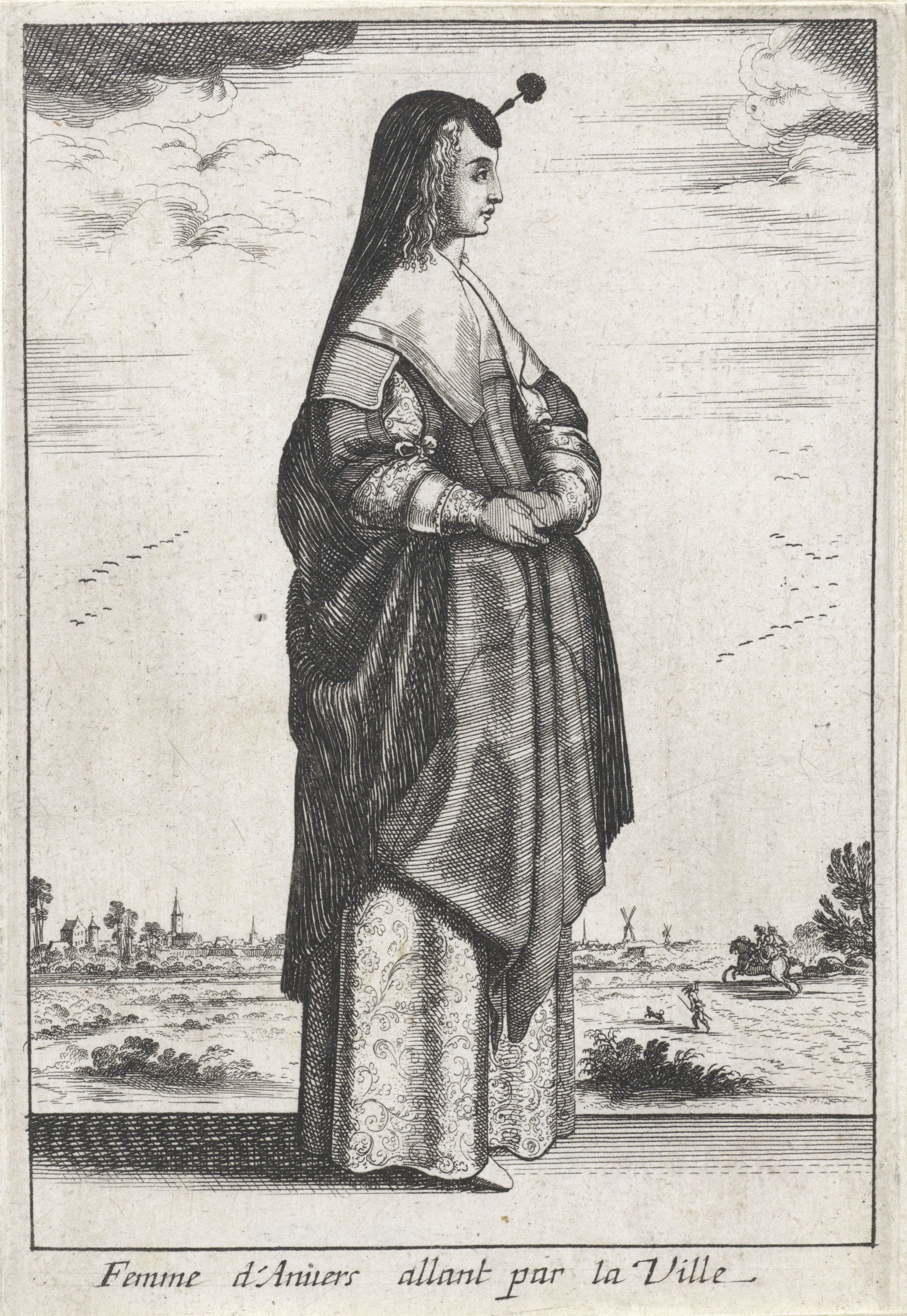 Femme d'Anvers allant par la Ville