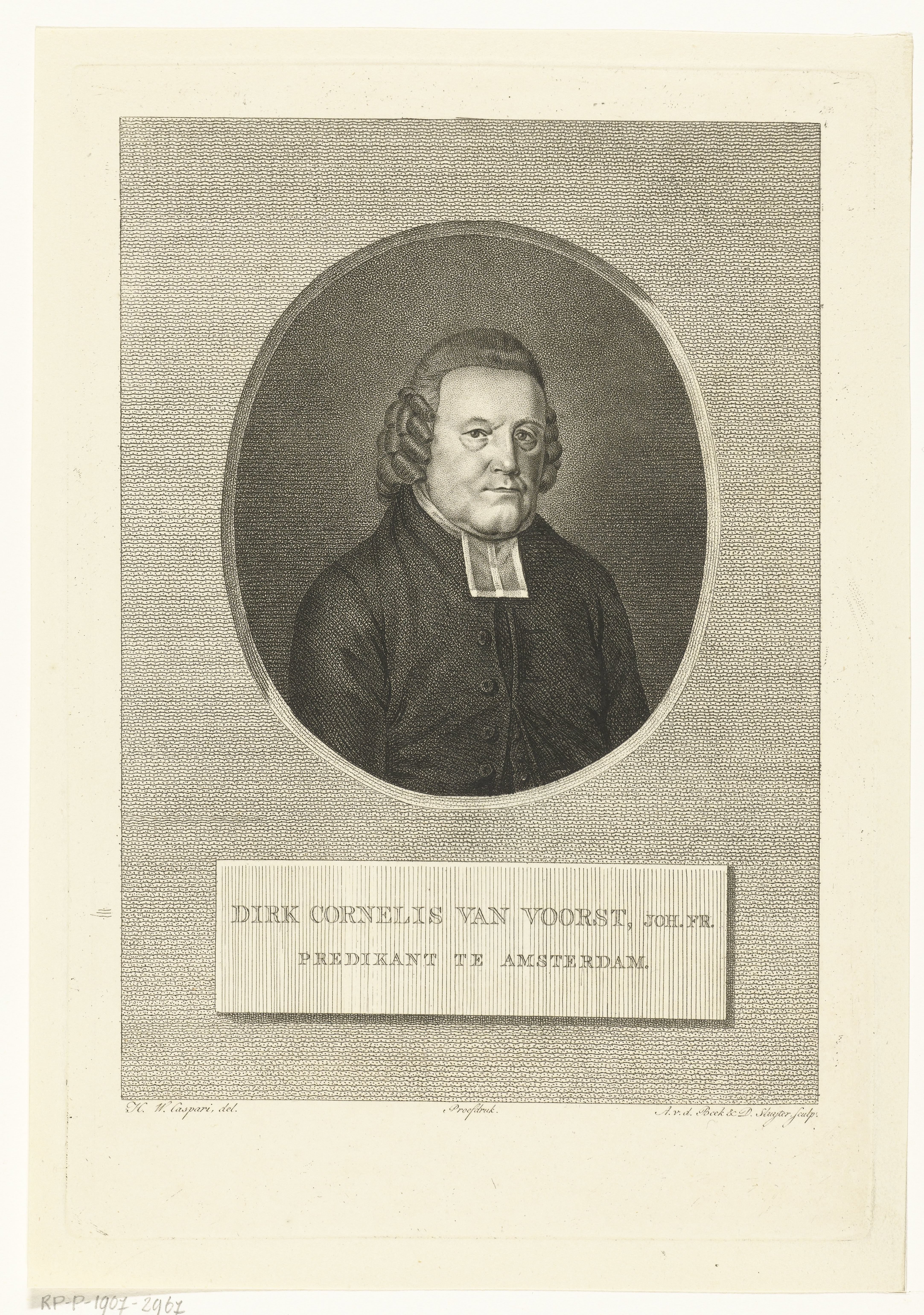 Portret van predikant Dirk Cornelis van Voorst