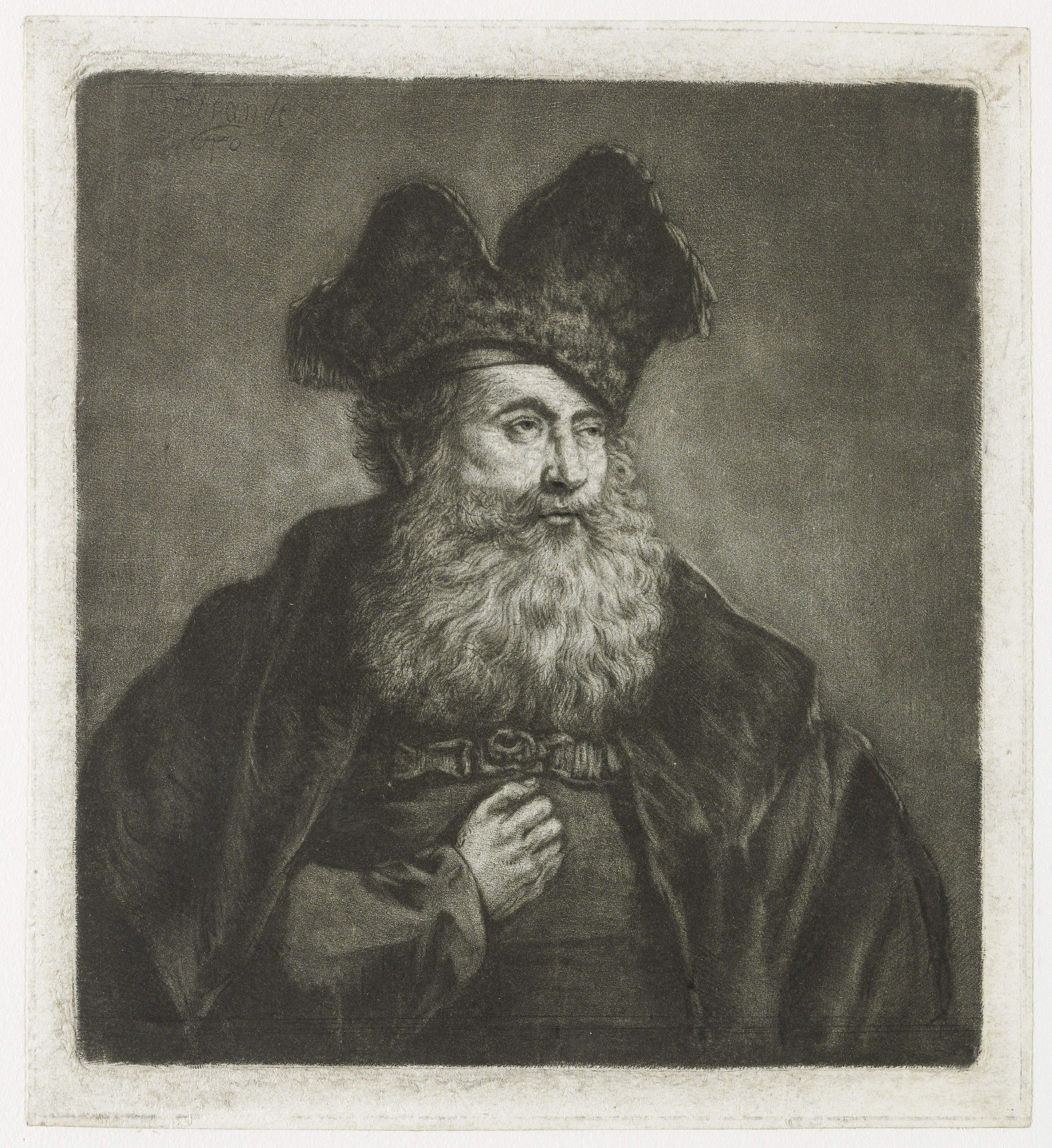 Old man with a divided fur cap