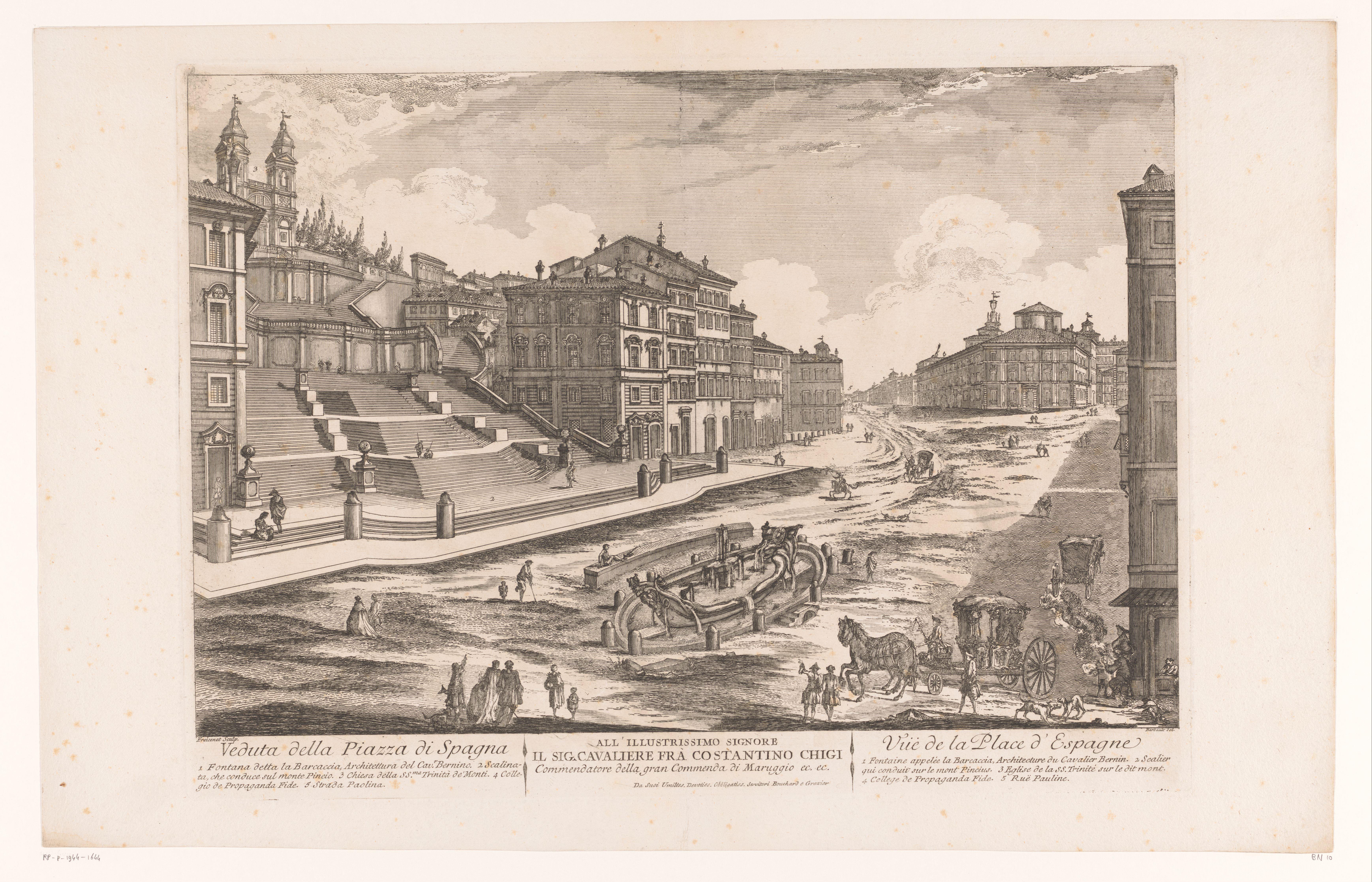 Gezicht op het Piazza di Spagna te Rome