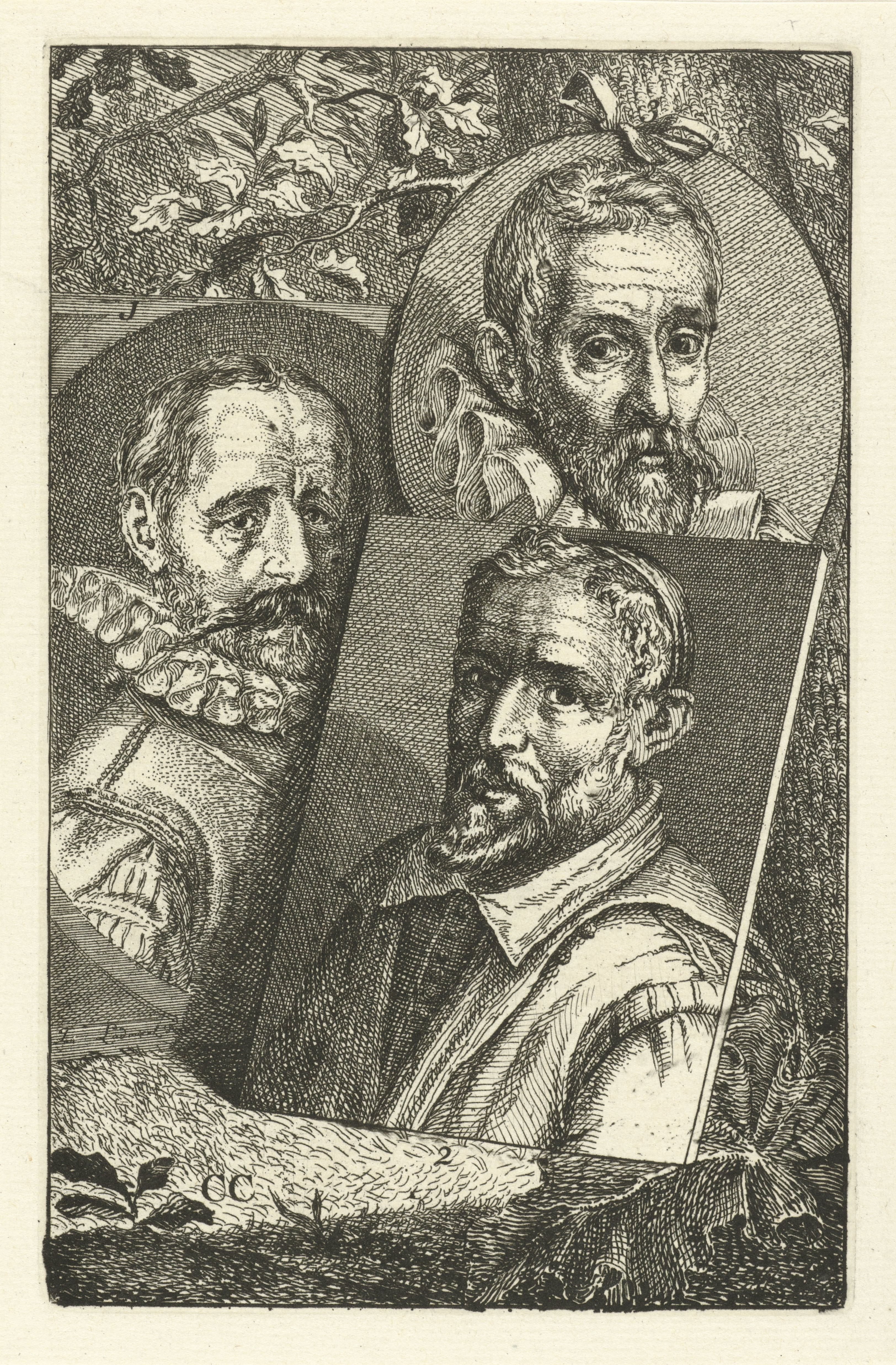 Portretten van Hans Bol, Joos van Winghe en Gilles van Coninxloo