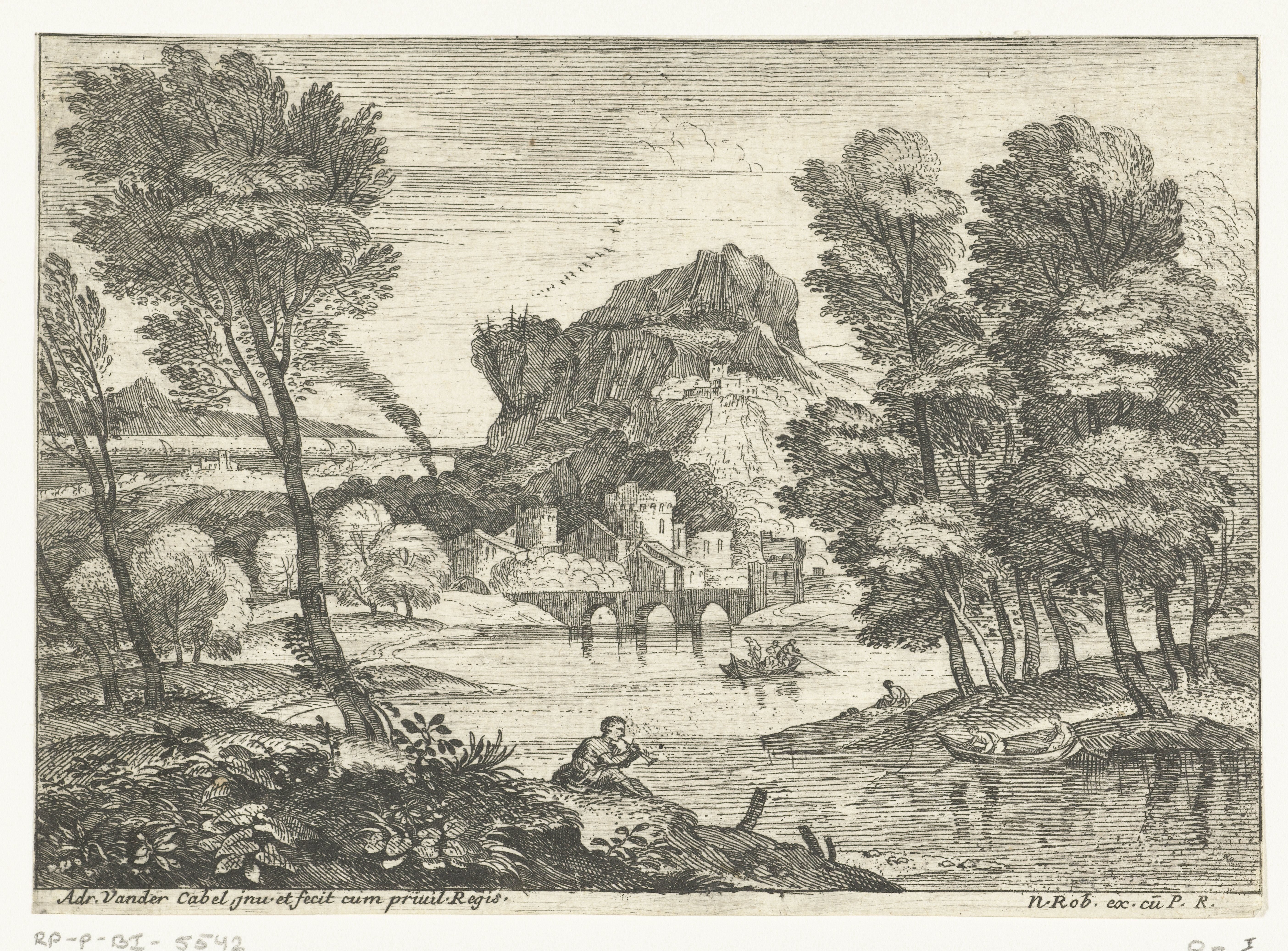 Fluitspeler aan waterkant