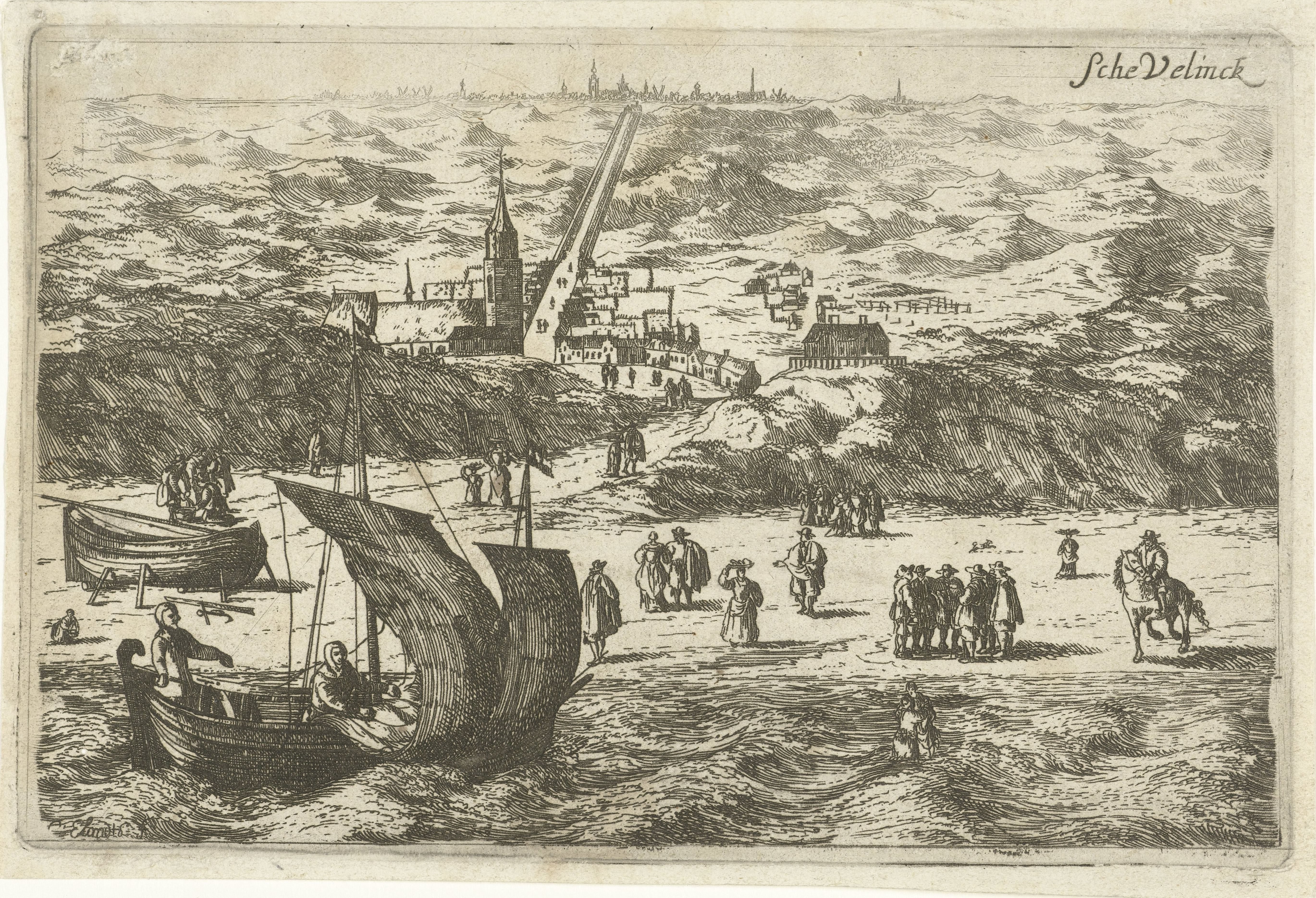 Gezicht op Scheveningen vanaf zee