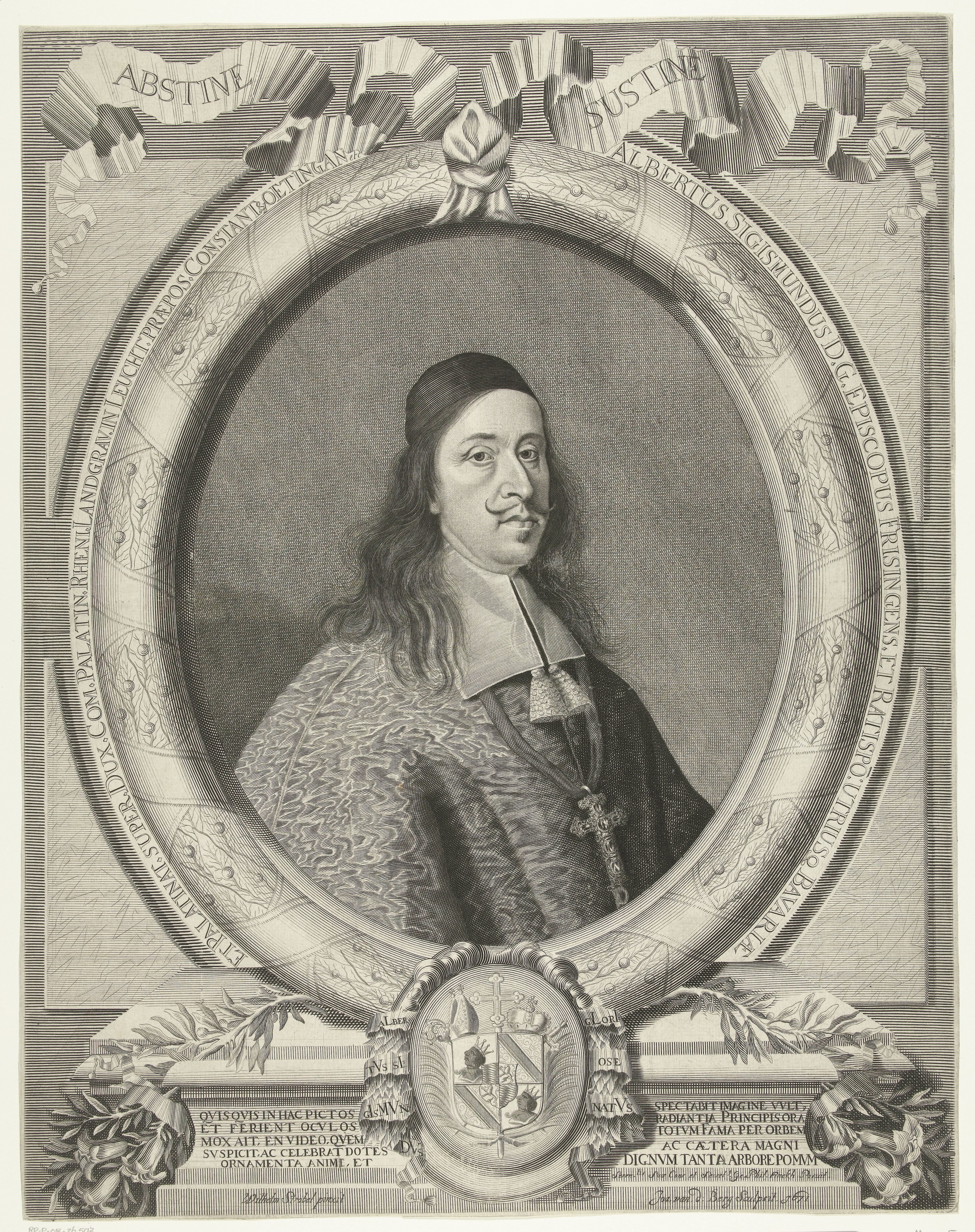 Portret van Albert Sigismund van Beieren, prinsbisschop van Regensburg