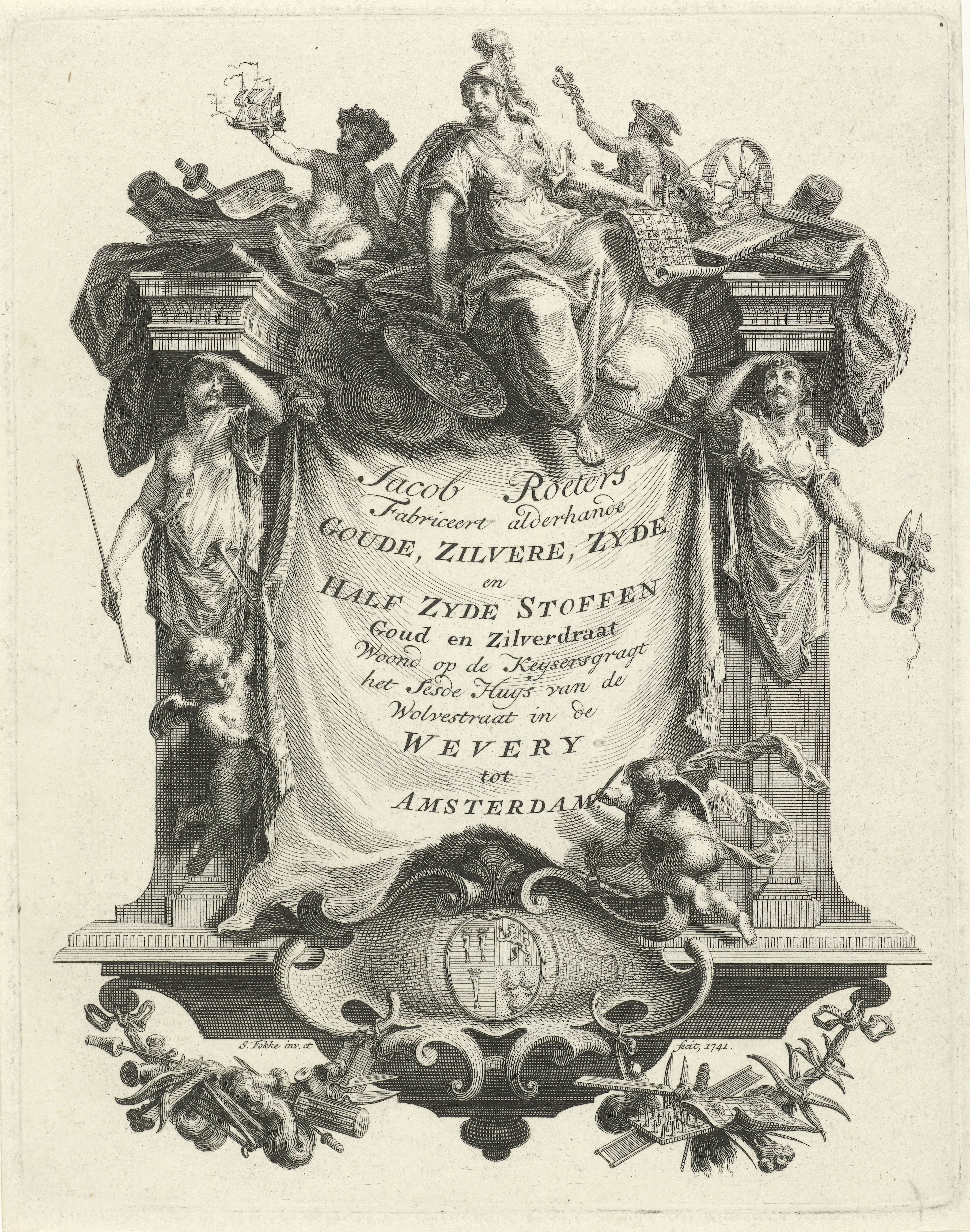 Adreskaart van Jacob Roeters