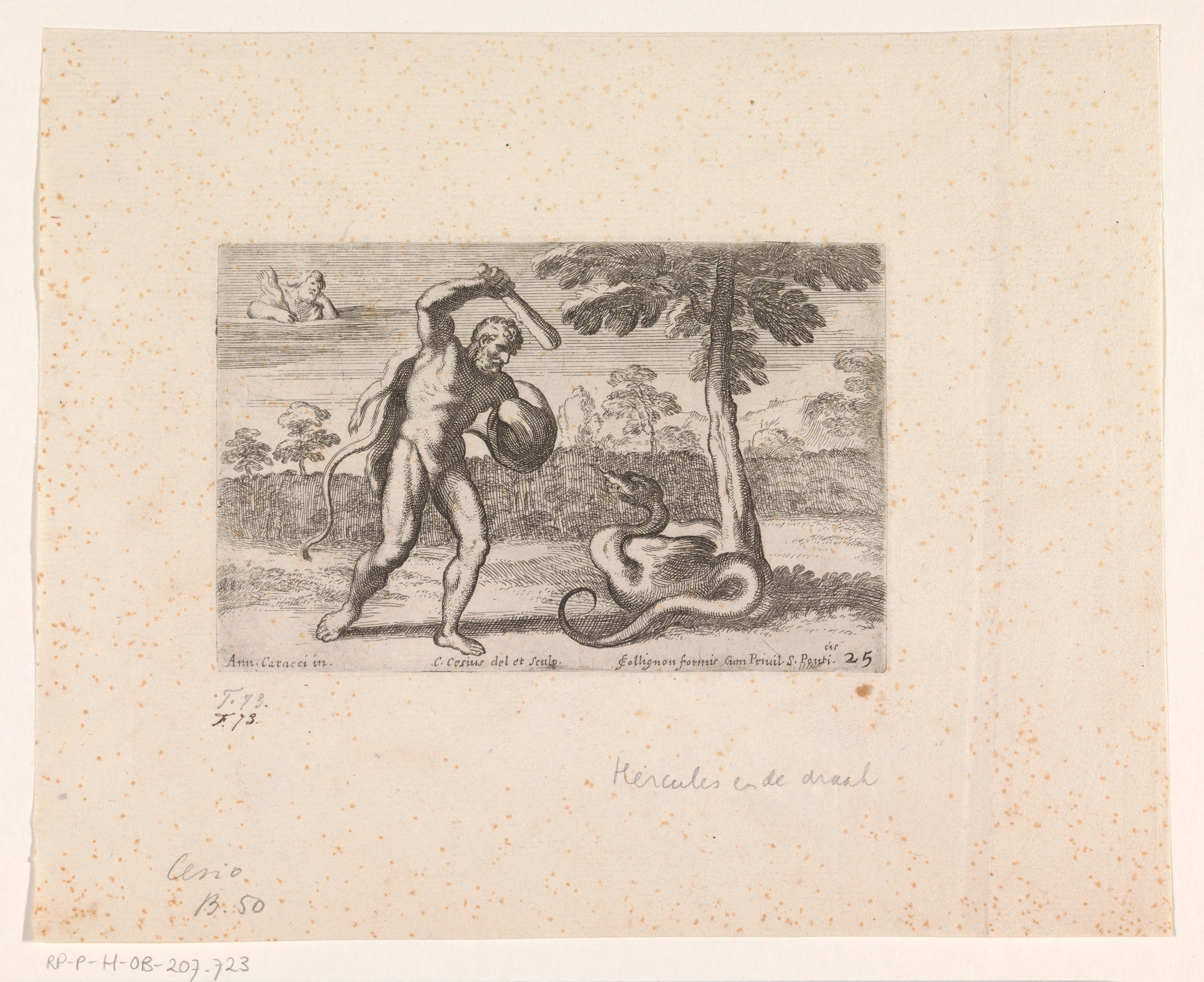 Hercules vecht met de draak in de tuin van de Hesperiden