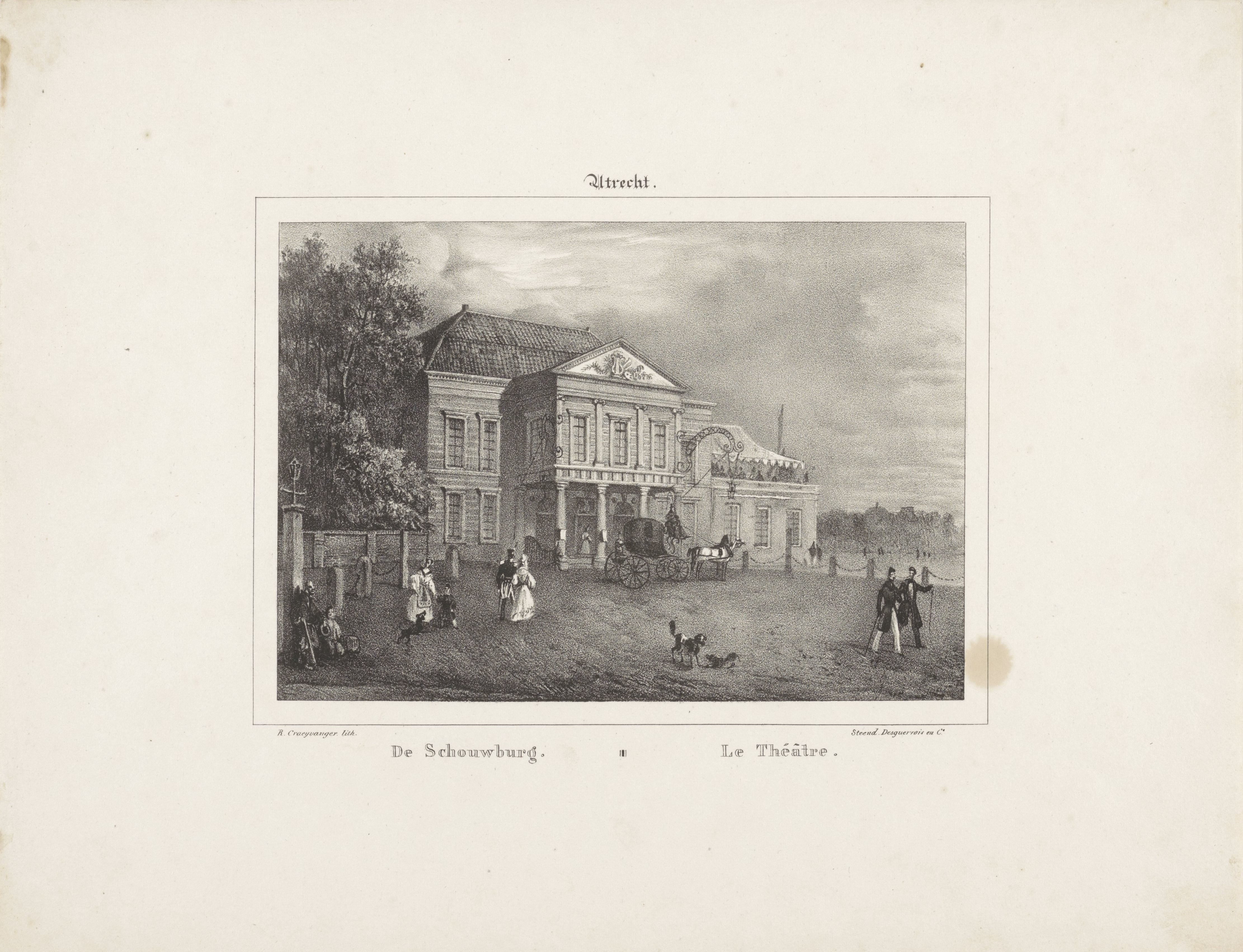 Gezicht op de schouwburg in Utrecht