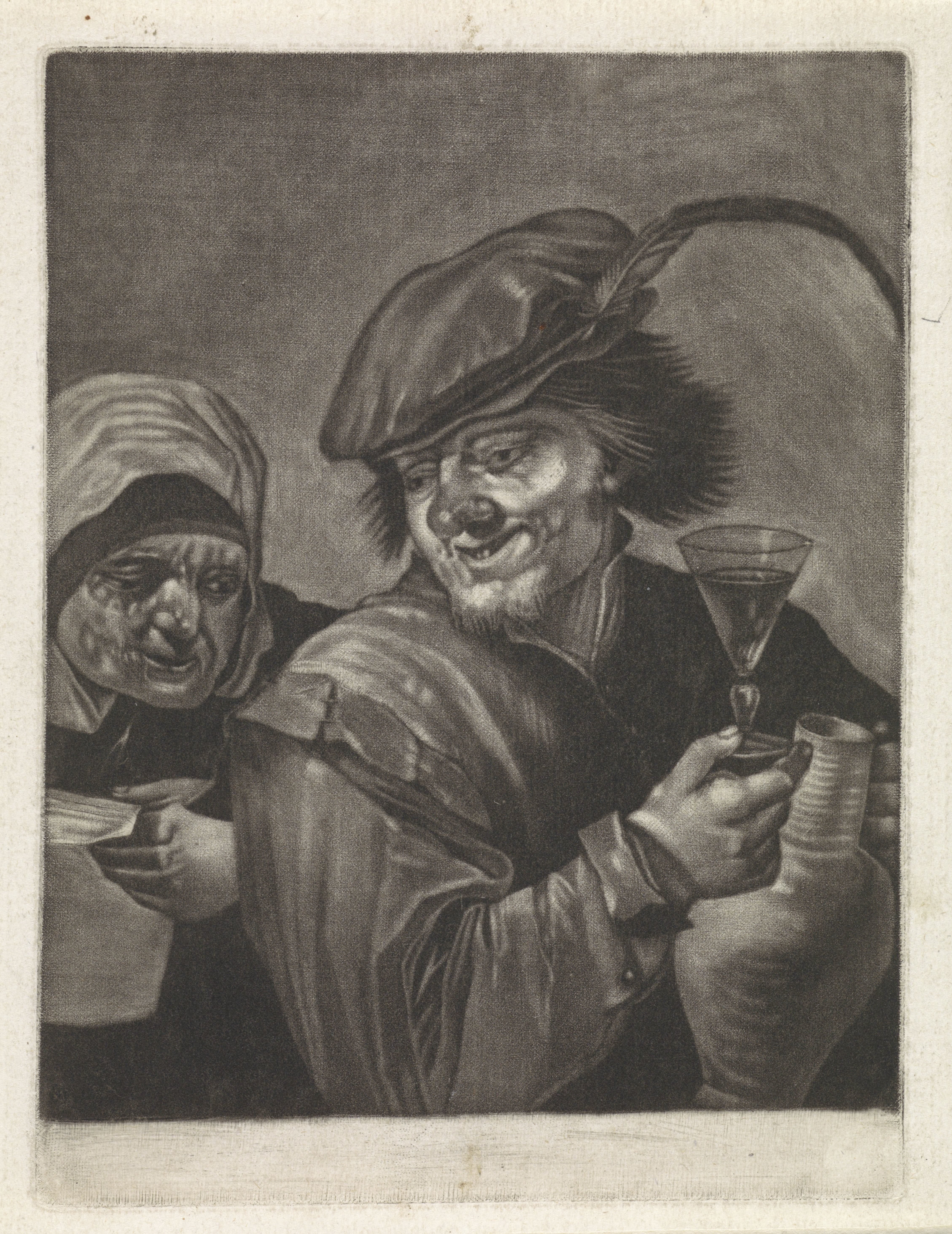 Man met kan en wijnglas (variant A)