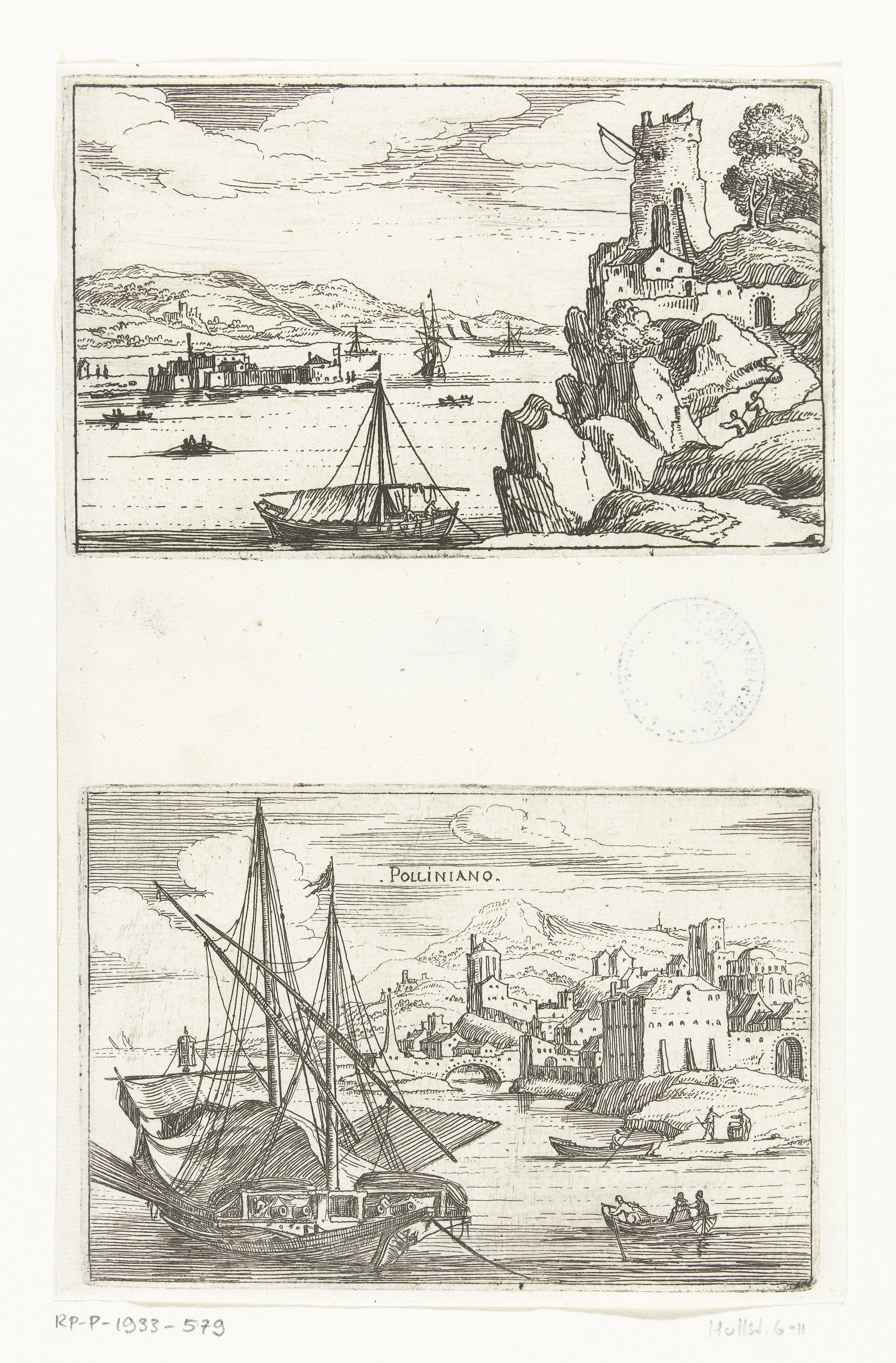 Toren aan de kust en Gezicht op Polignano a Mare